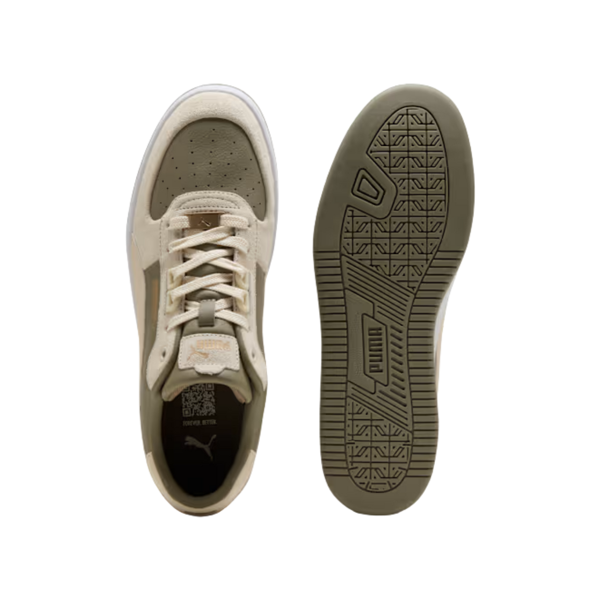 Puma Men Caven 2.0 Lux Suede Sneakers - Velvet Moss Alpine Snow