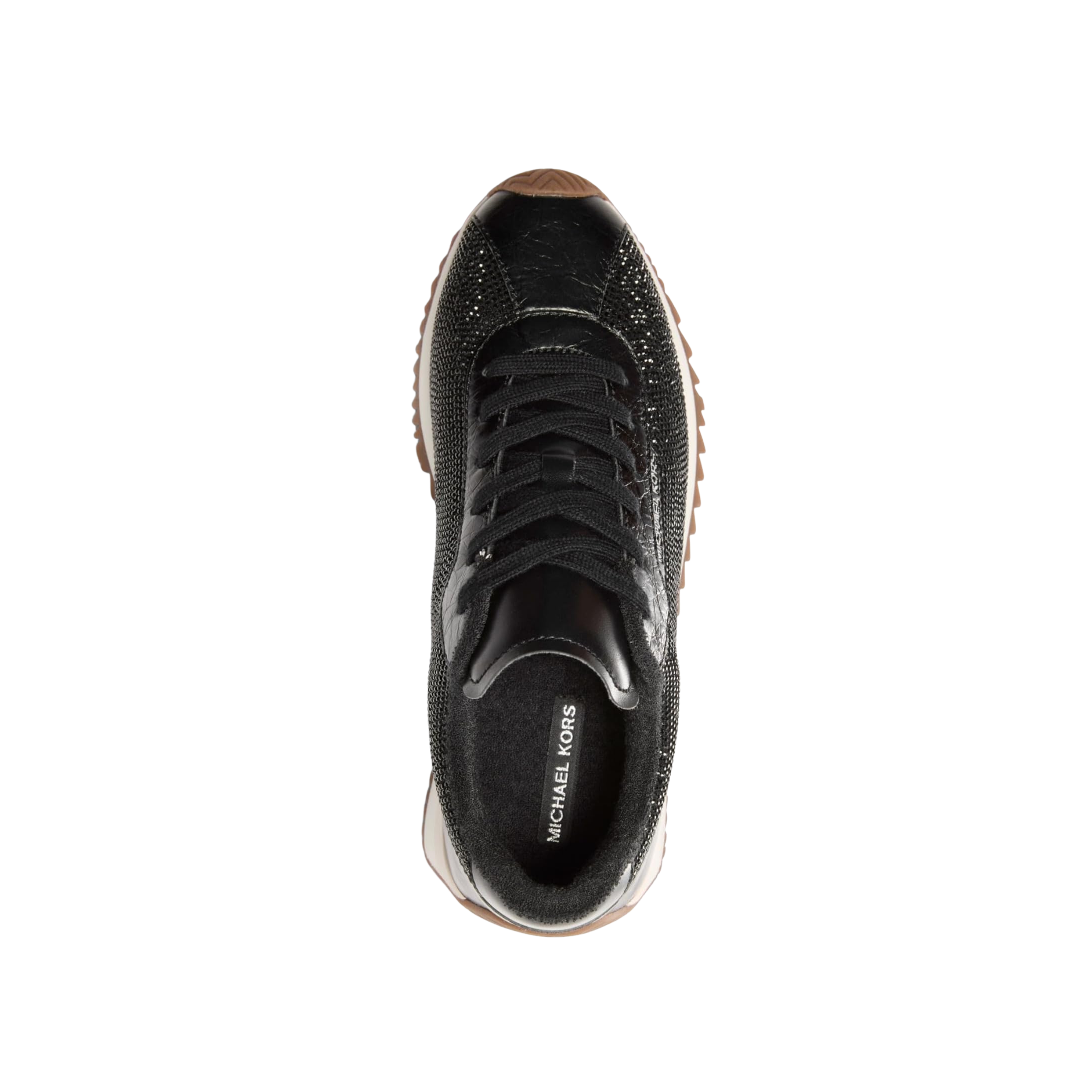 Michael Kors Women Rhodes Leather Trainer - Black Hot Fix