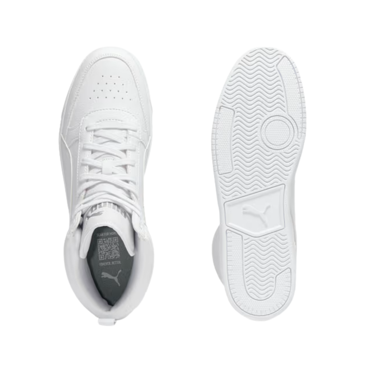 Puma Men Dribble Mid Top Sneakers - White Silver