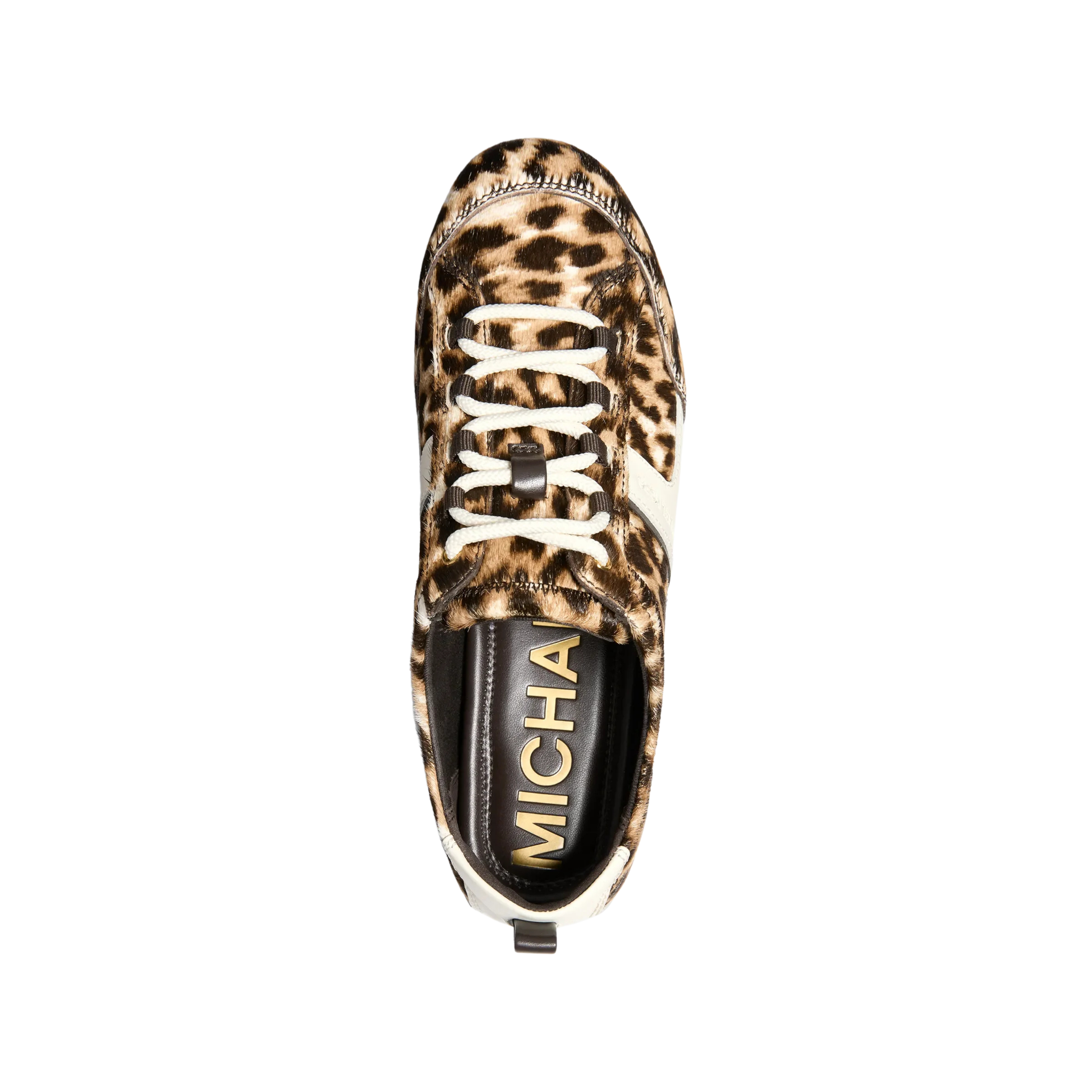 Michael Kors Women Keely Leopard Print Calf Hair Trainer - Dk Camel Mlt