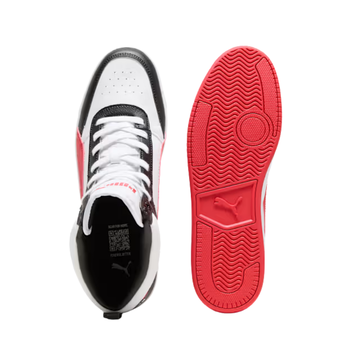 Puma Men Dribble Mid Top Sneakers - White For All Time Red Black