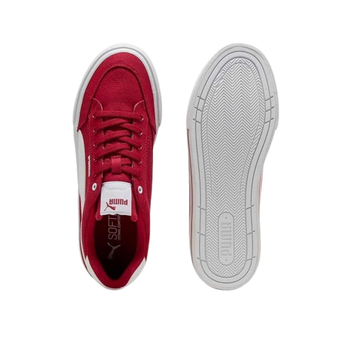 Puma Men Court Classic Vulcanized Formstrip Sneakers - Dark Crimson White