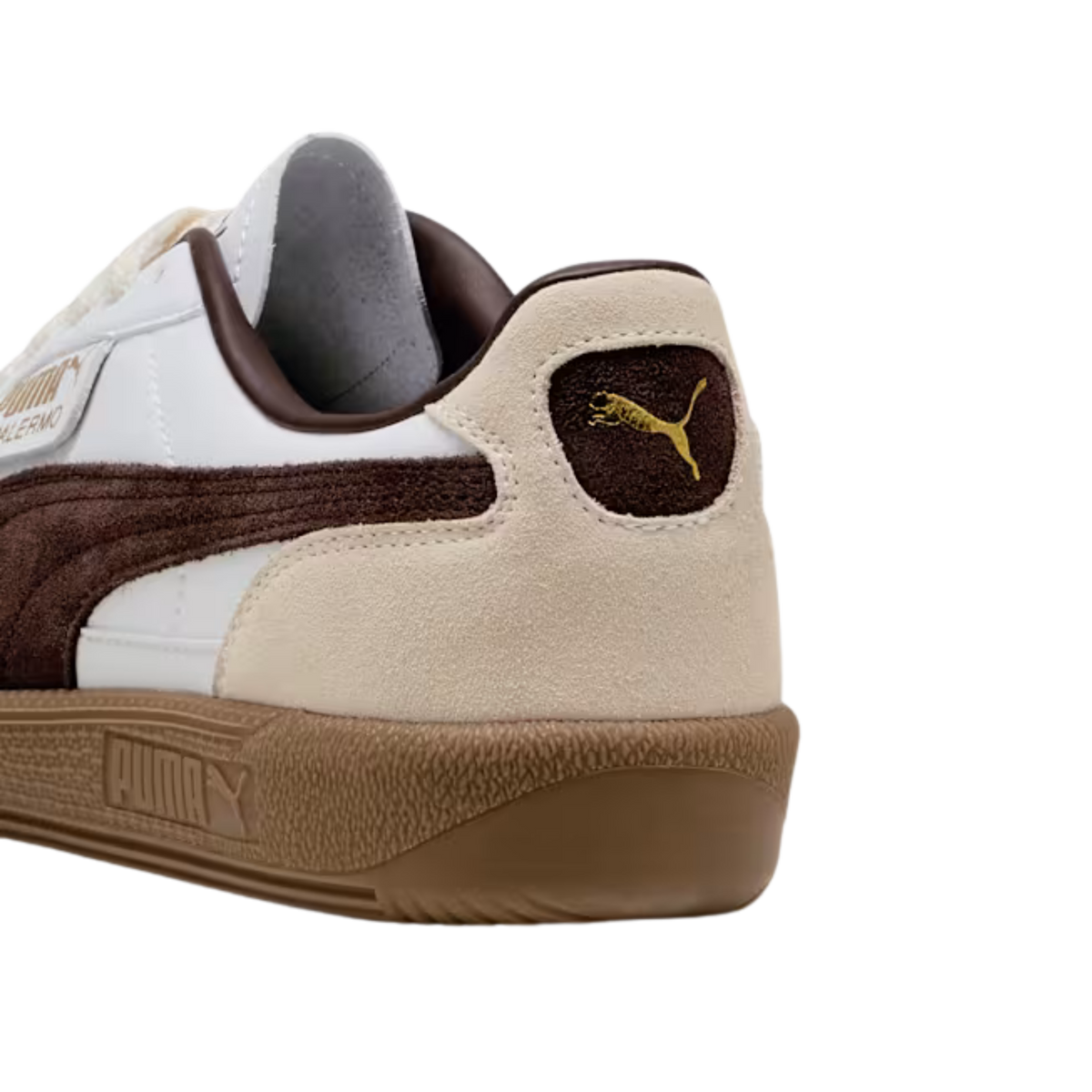 Puma Men Palermo Leather Sneakers - White Chocolate Brown Gum
