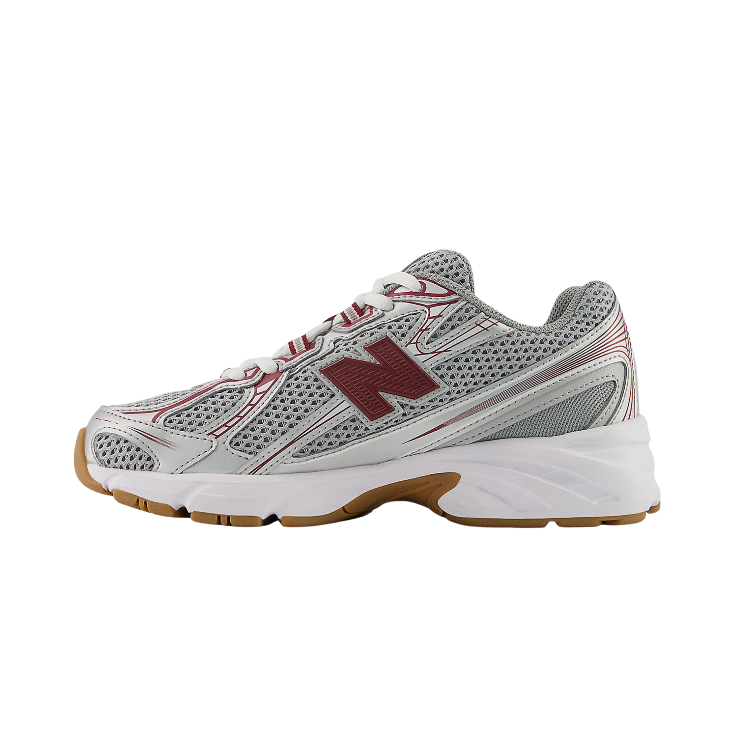 New Balance Big Kids 740 - Silver Metalic Monarch Burgundy