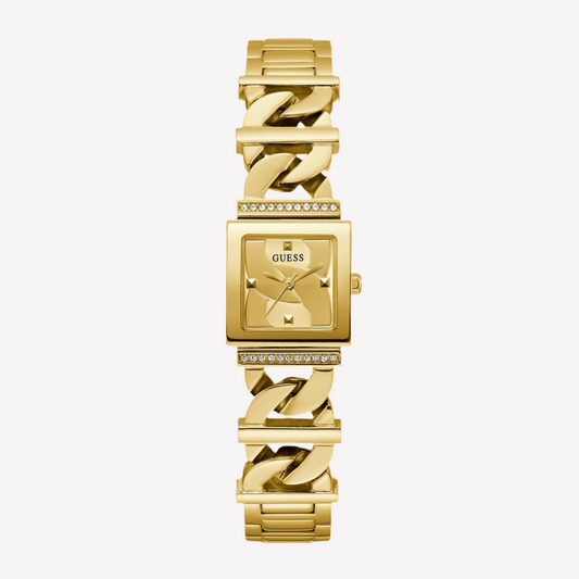 Guess Women Gold-tone Chain-Link Analog Watch - Gold