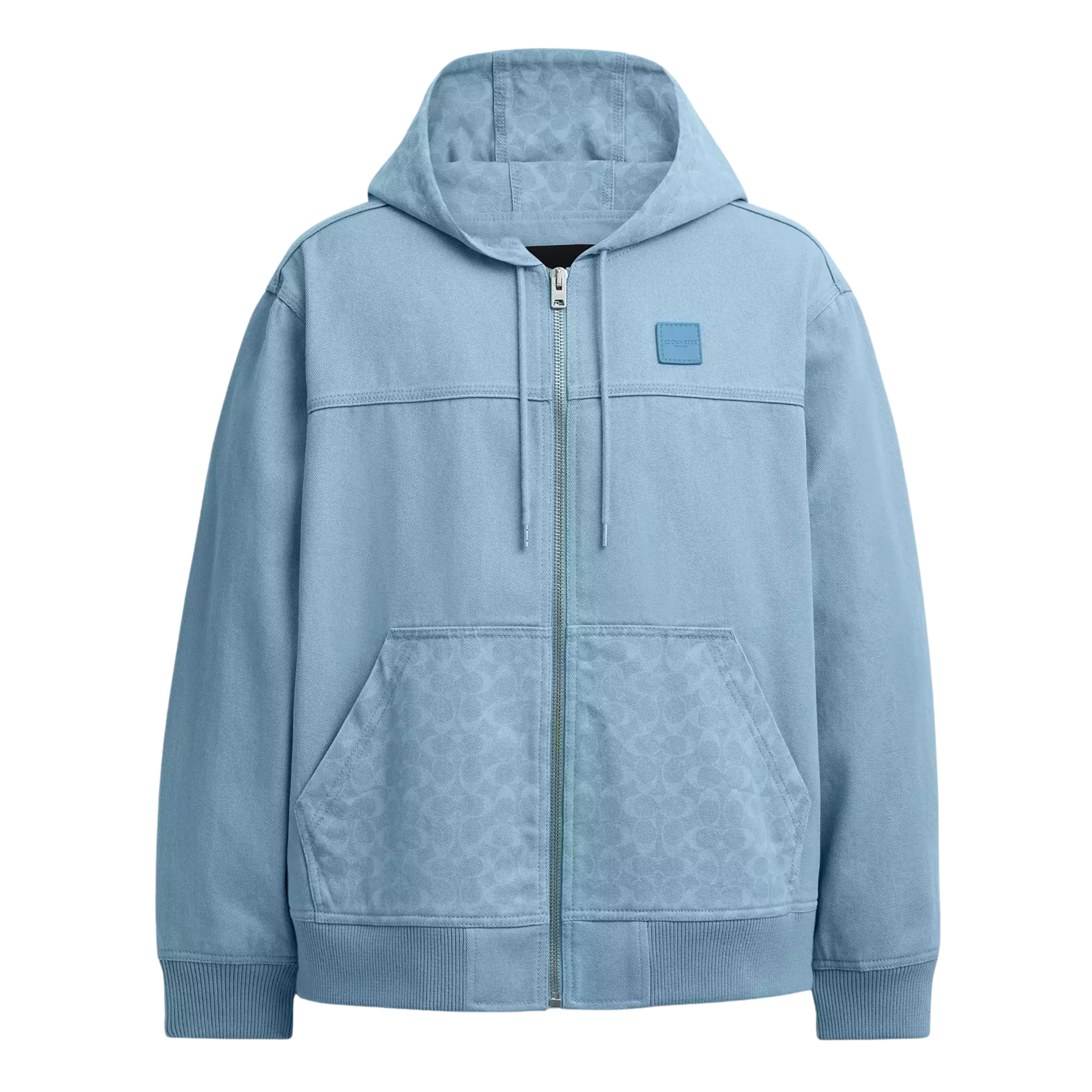 COACH Men Denim Hooded Zip Jacket - Mountain Spring