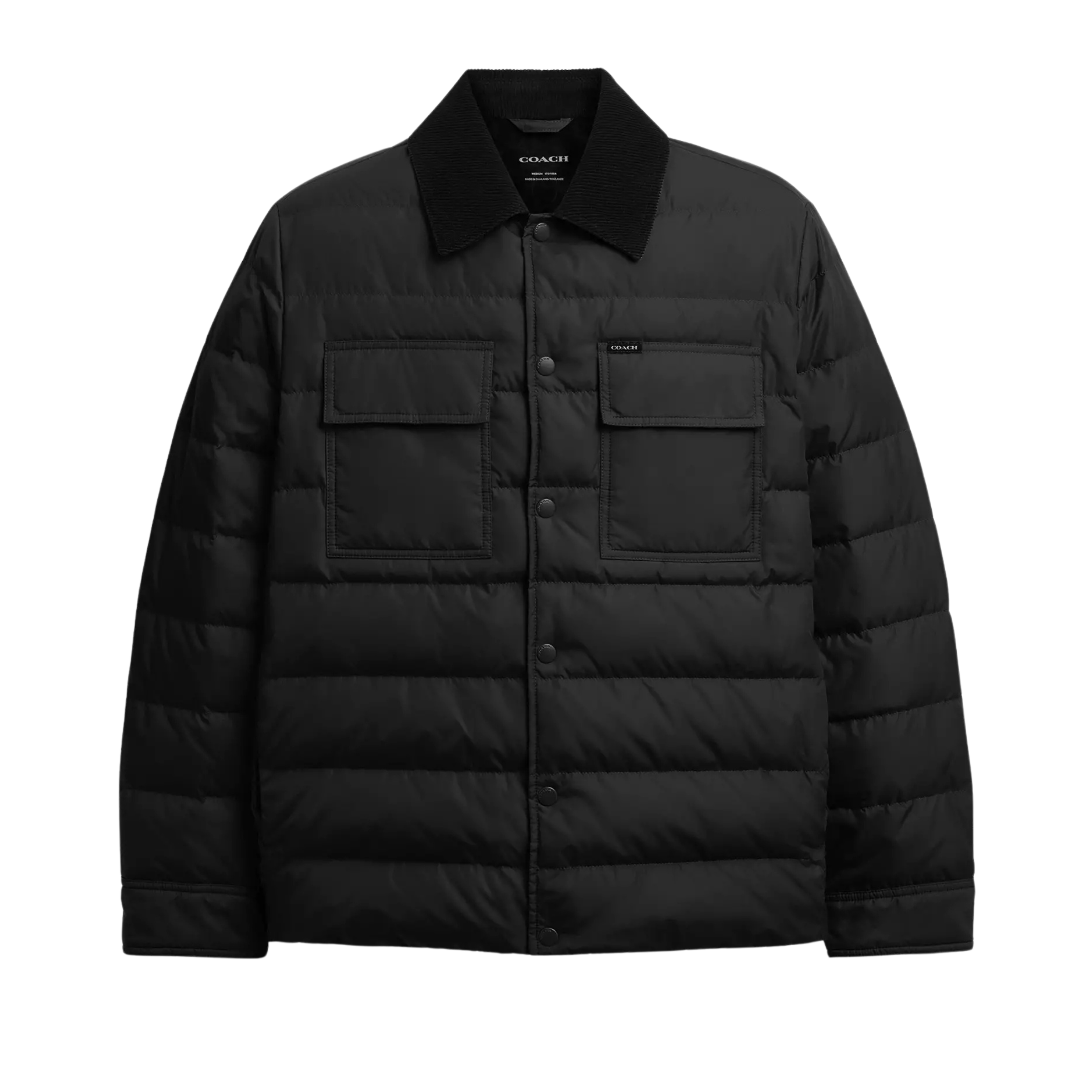 COACH Men Lightweight Shirt Down Jacket - Black
