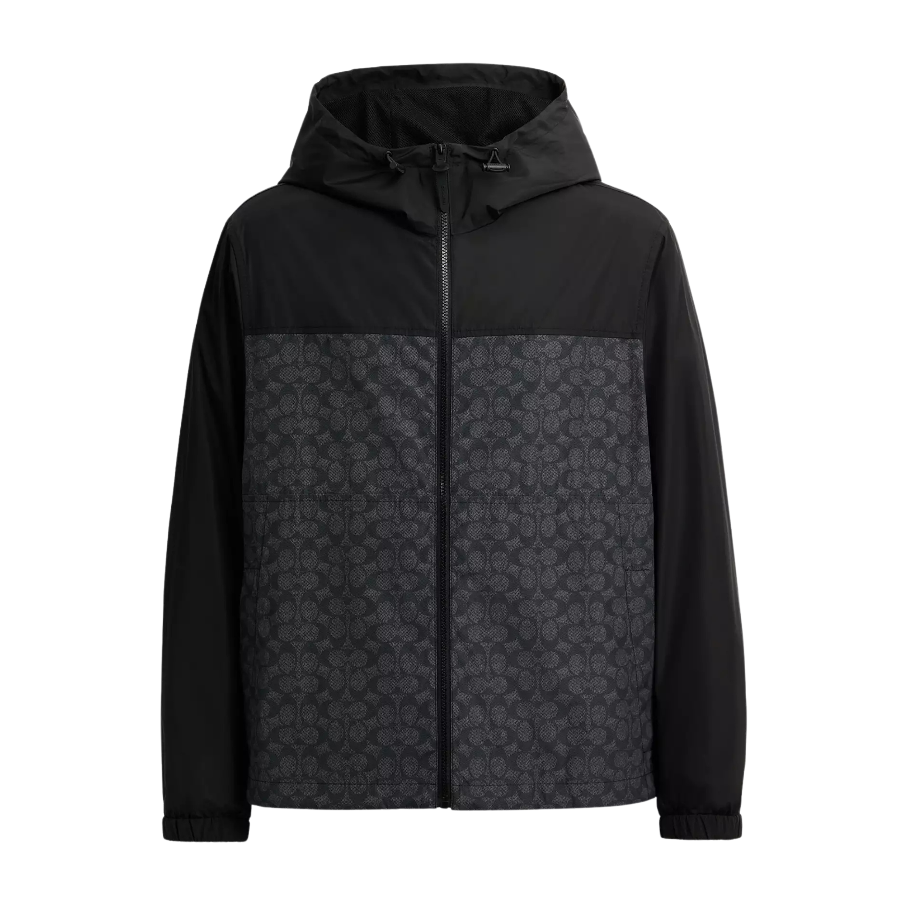 COACH Men Full Zip Windbreaker - Charcoal