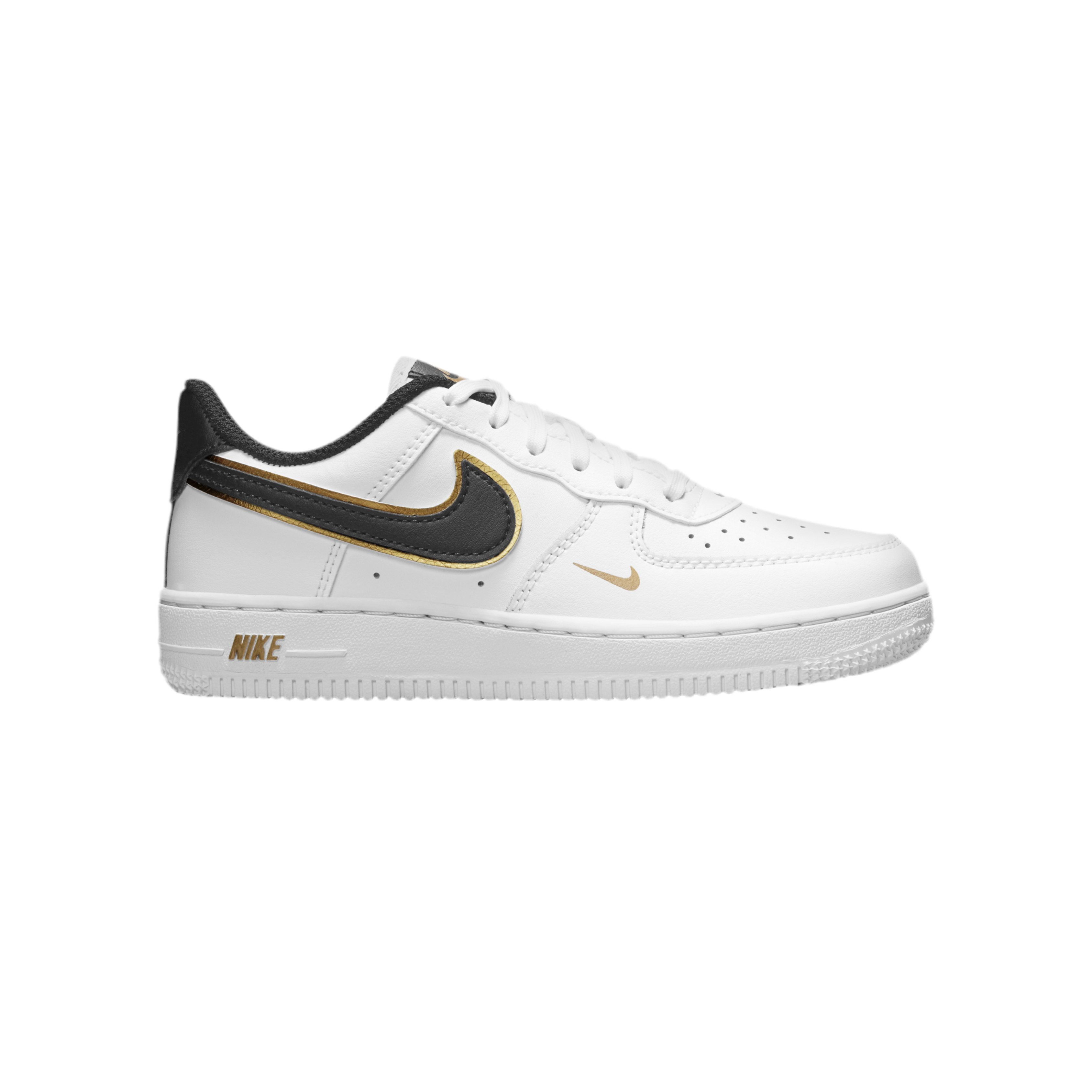 Nike Kids Air Force 1 - White Black Gold
