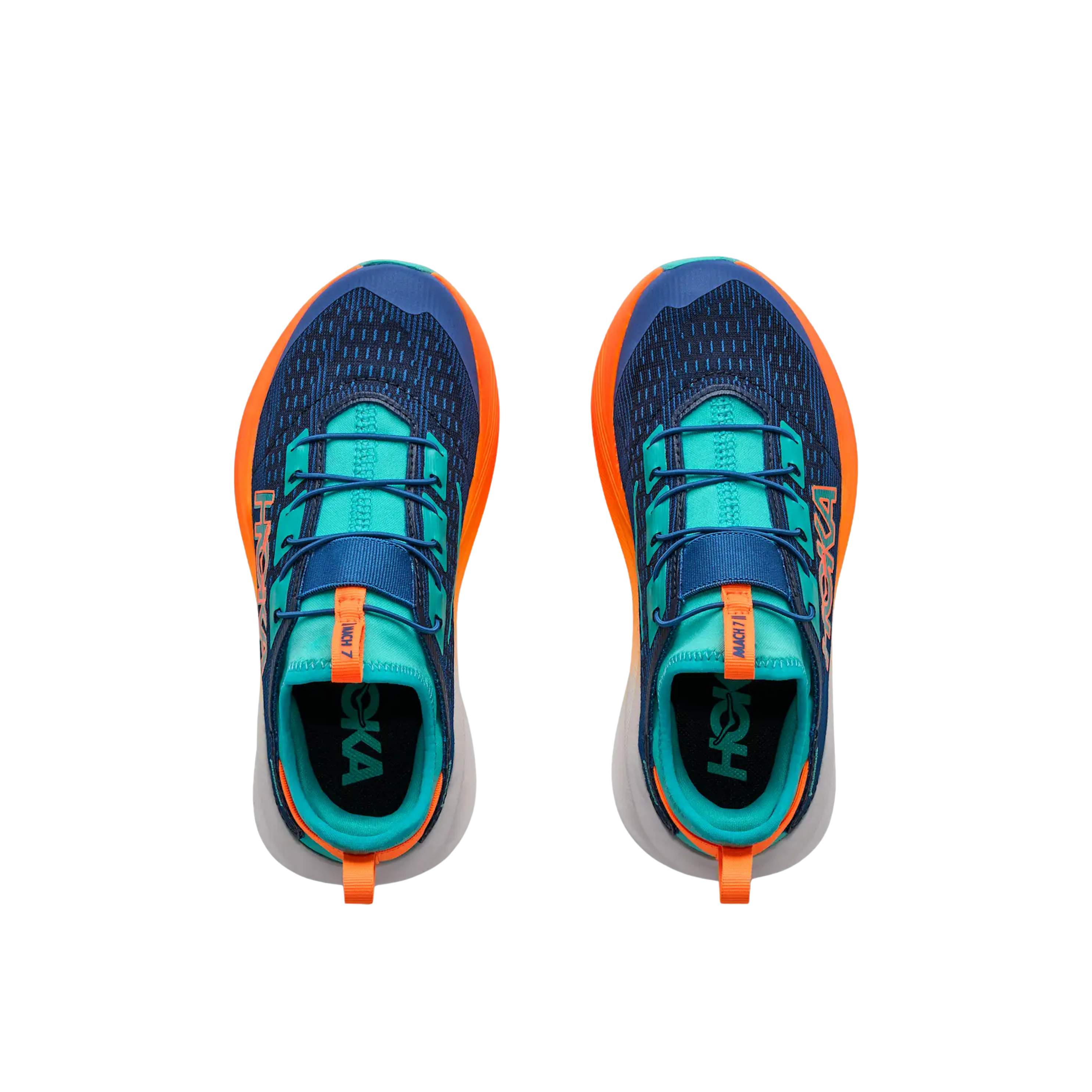 Hoka Kids Mach 7 - Night Glow Blue Neon Tangerine