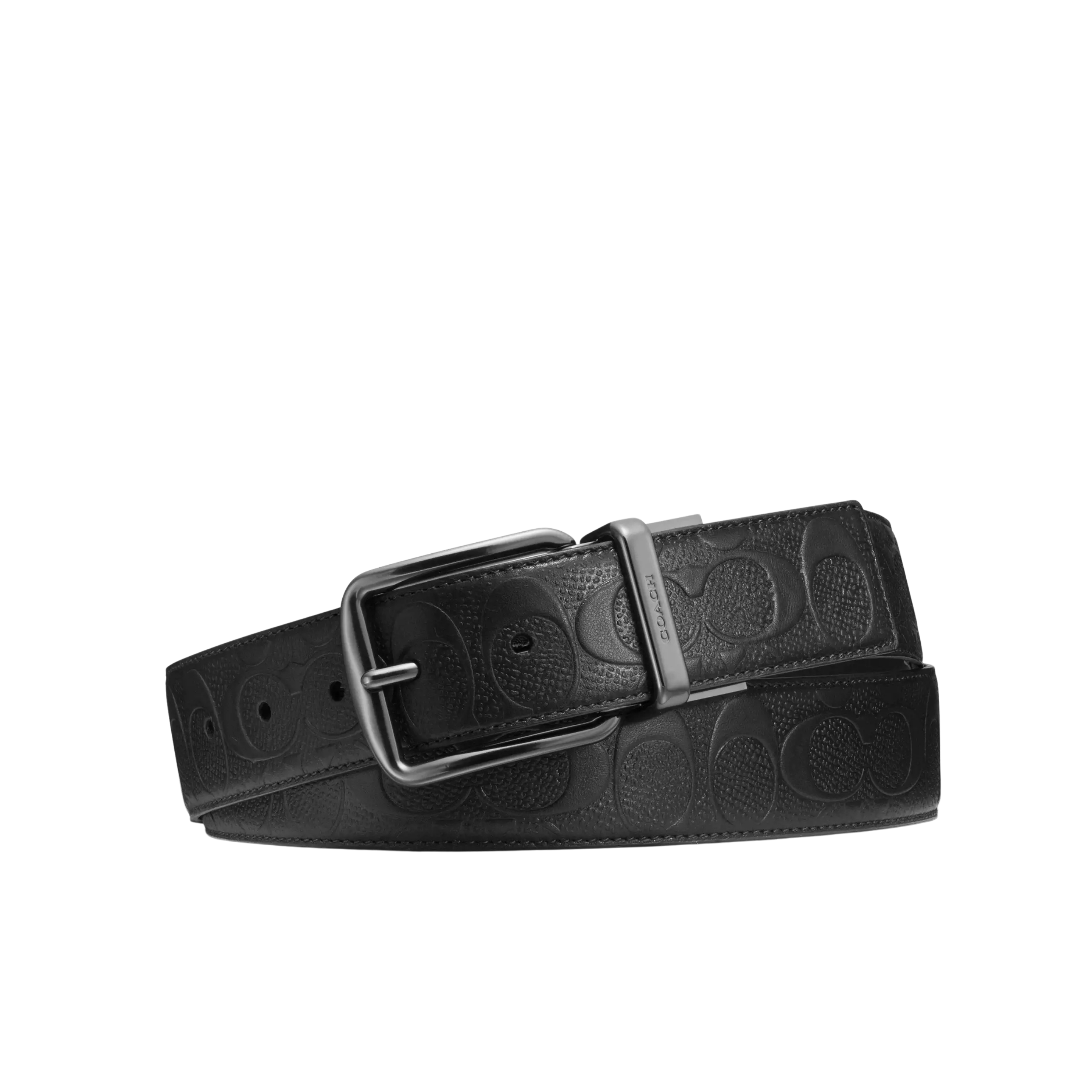 COACH Men Harness Buckle Cut-To-Size Reversible Belt 38 Mm - Black