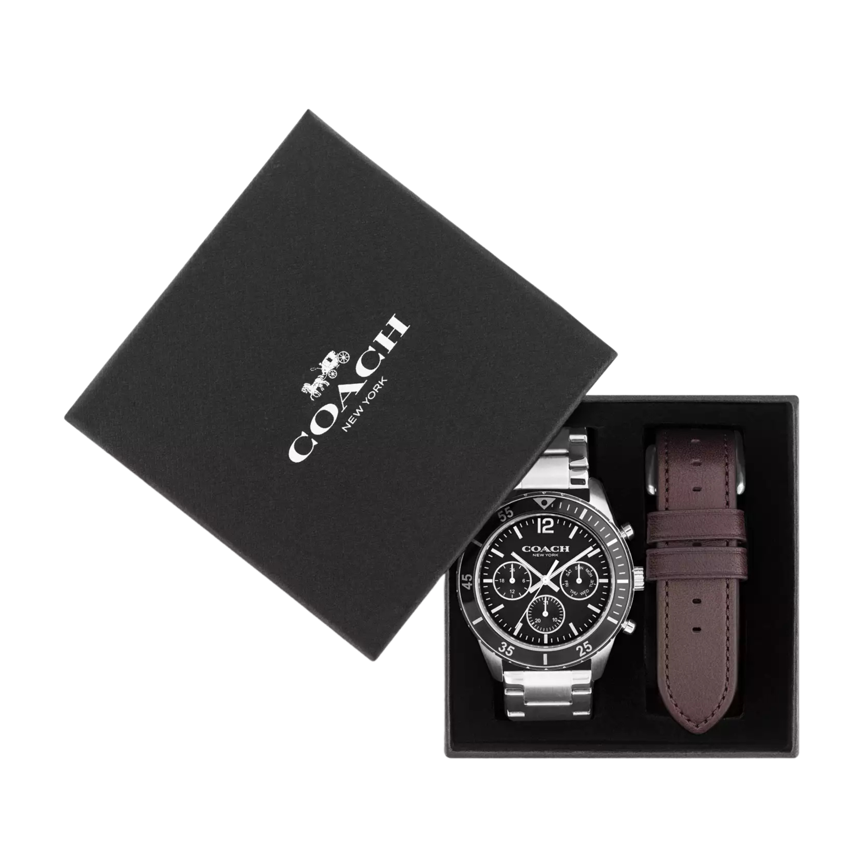 COACH Men Cole Watch Gift Set 44 Mm - Brown