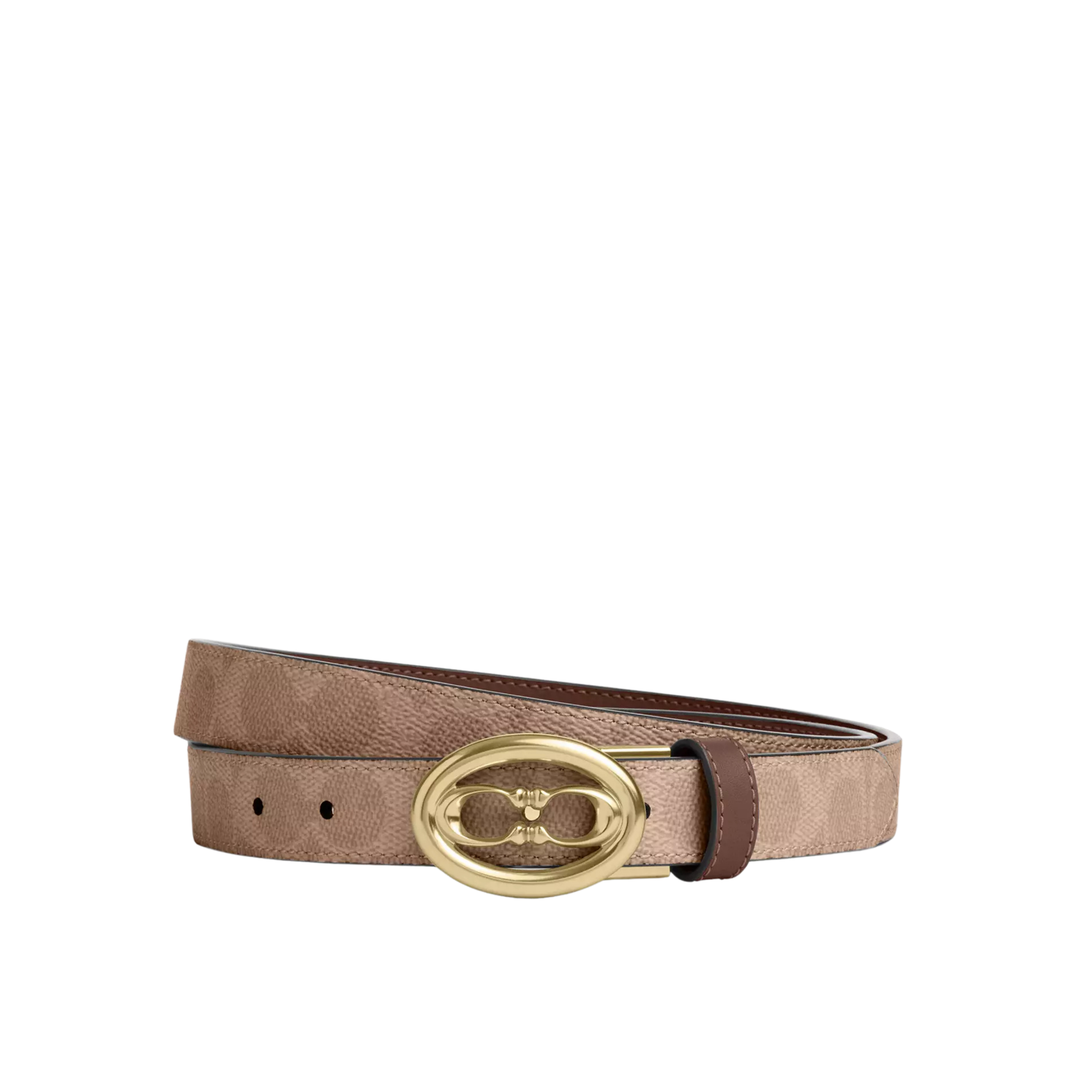 COACH Women Buckle Cut To Size Belt 25 Mm - Gold Tan Brown