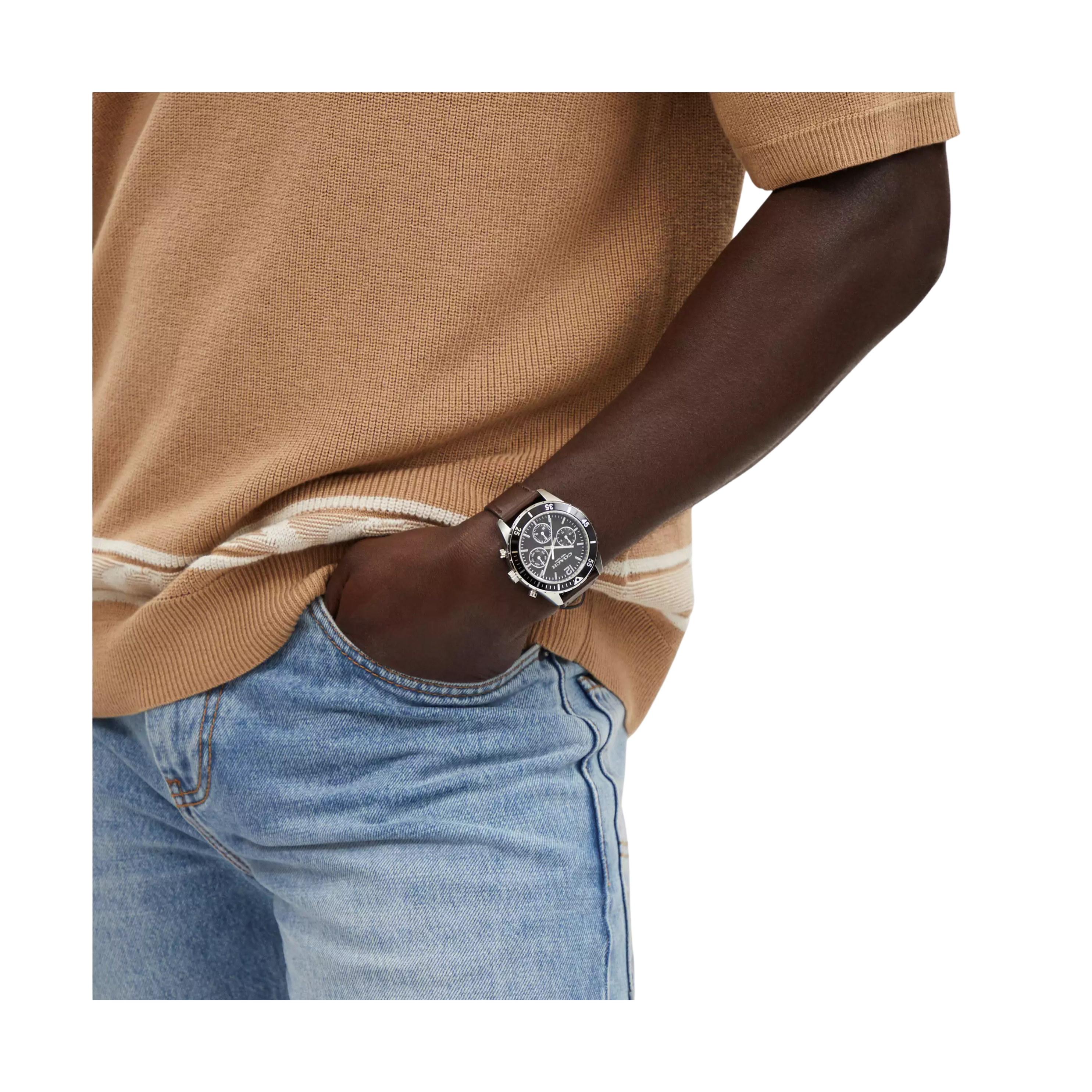 COACH Men Cole Watch Gift Set 44 Mm - Brown