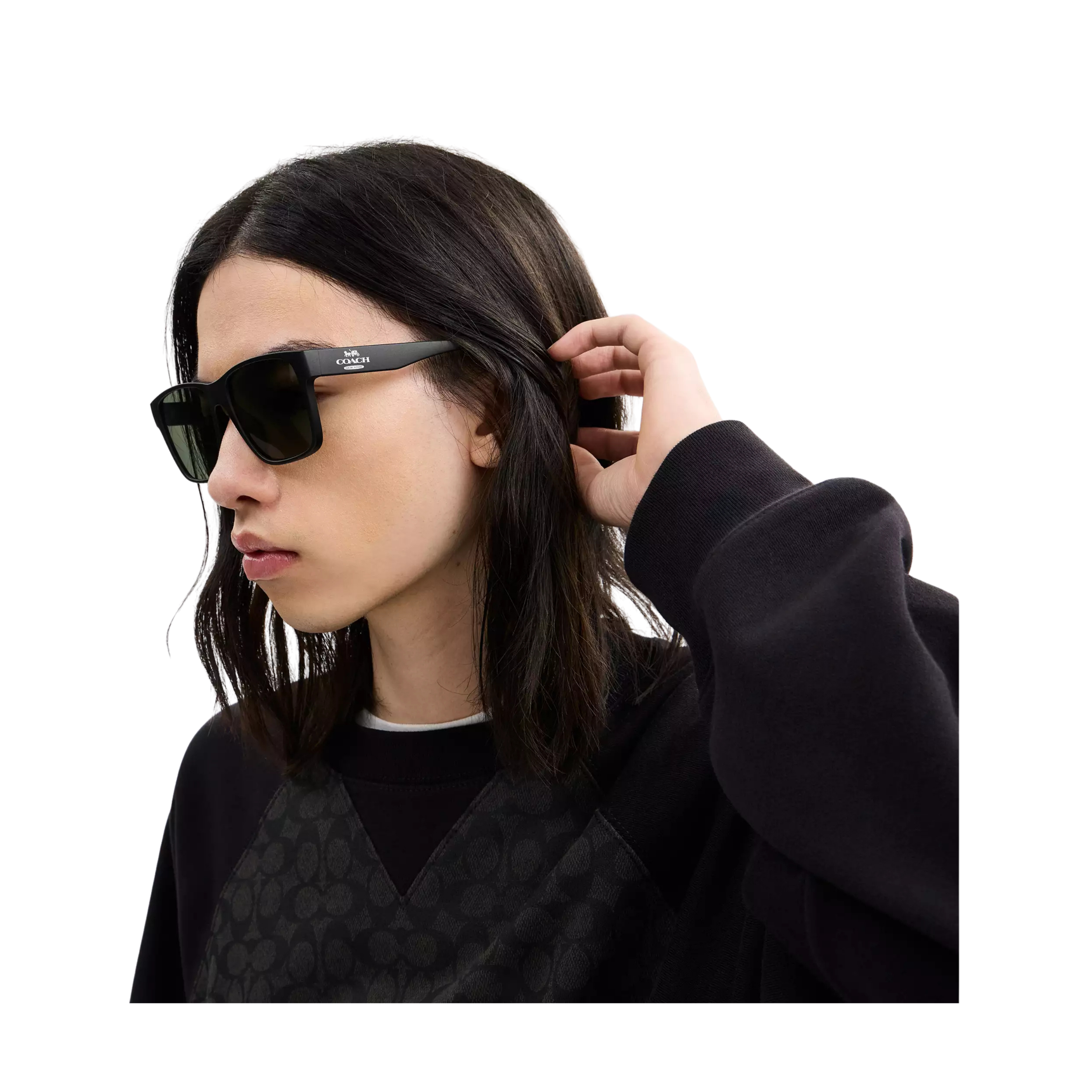 COACH Men Square Sunglasses - Matte Black