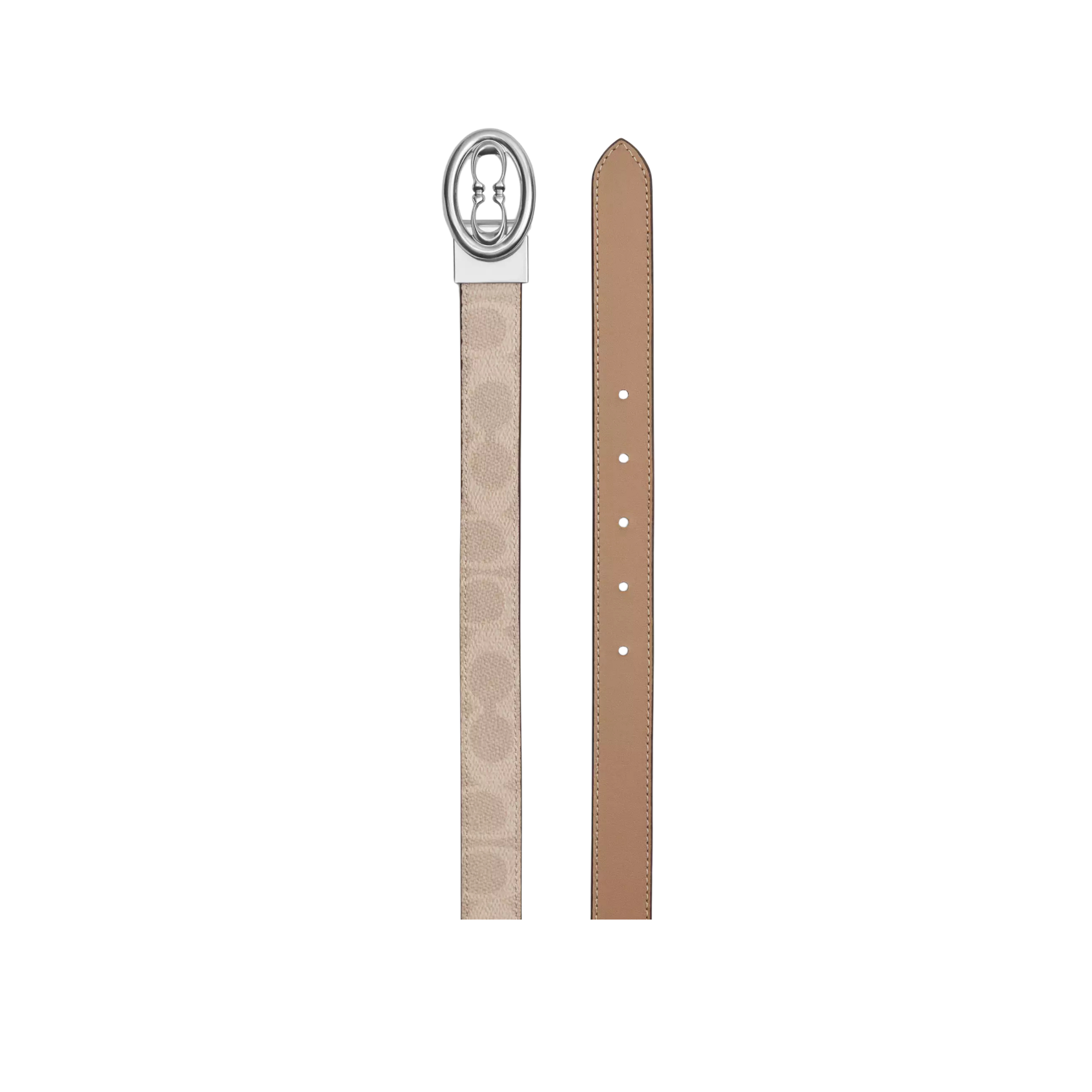 COACH Women Buckle Cut To Size Belt 25 Mm - Silver Sand Taupe