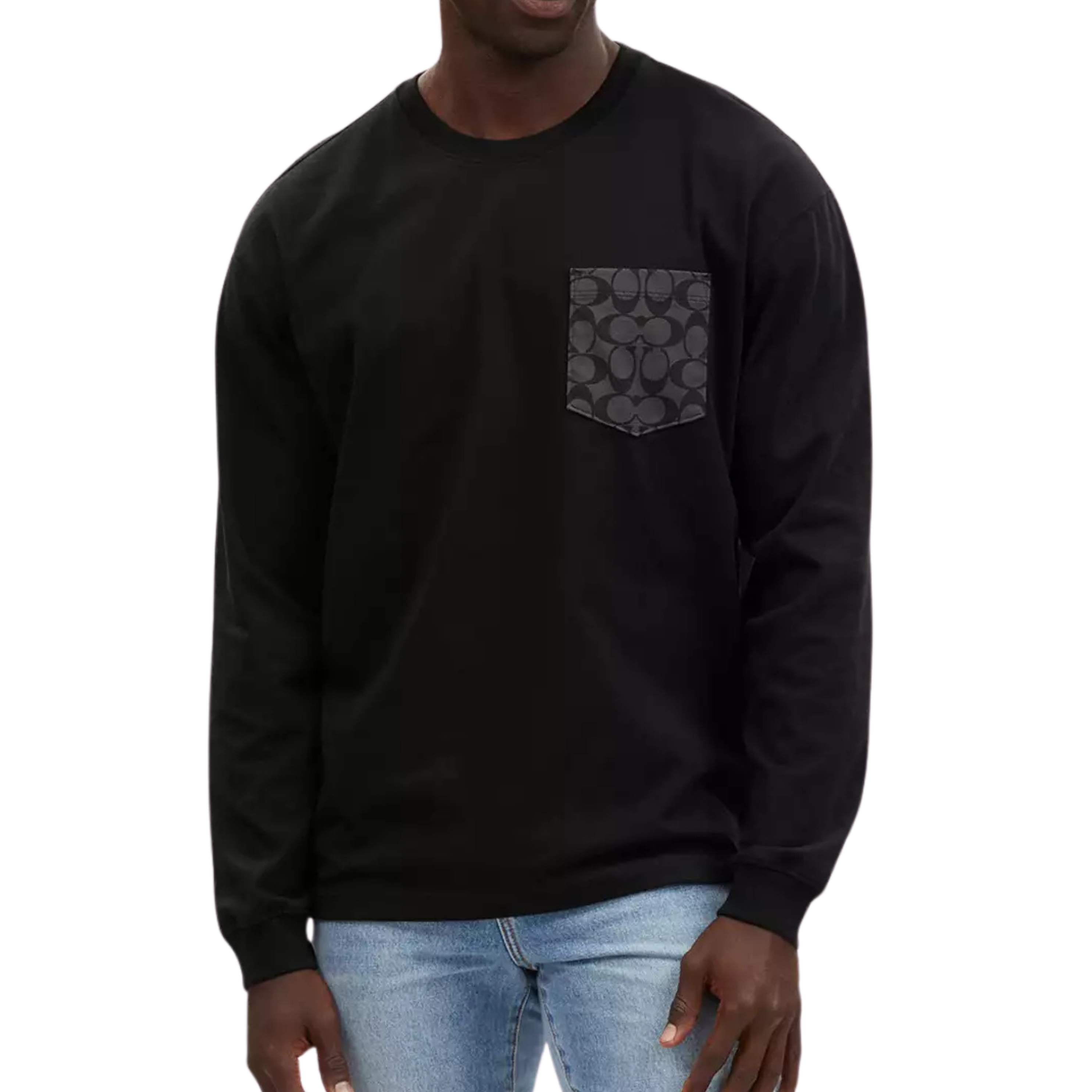 COACH Men Long Sleeve T Shirt - Black