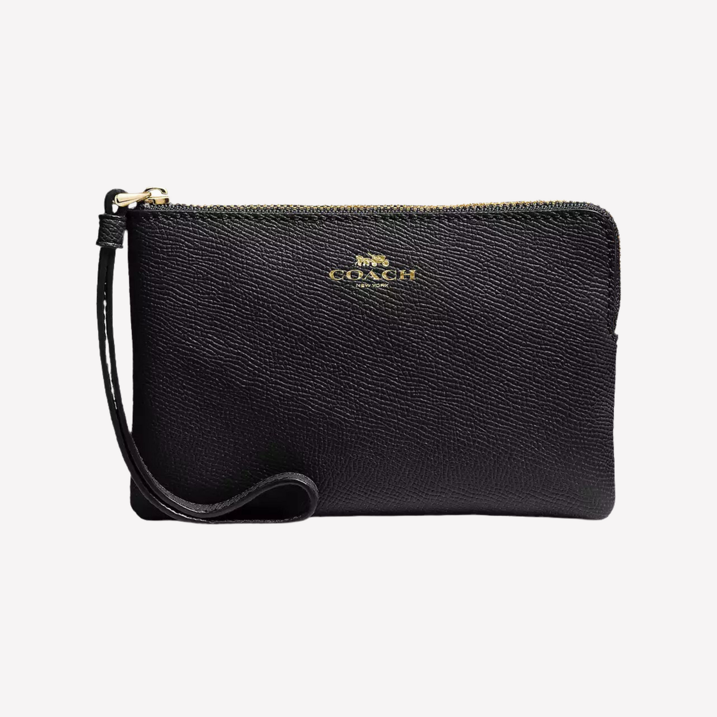 COACH Corner Zip Wristlet - Black