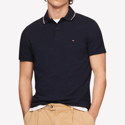 Tommy Hilfiger Men Regular Fit Wicking Polo - Navy