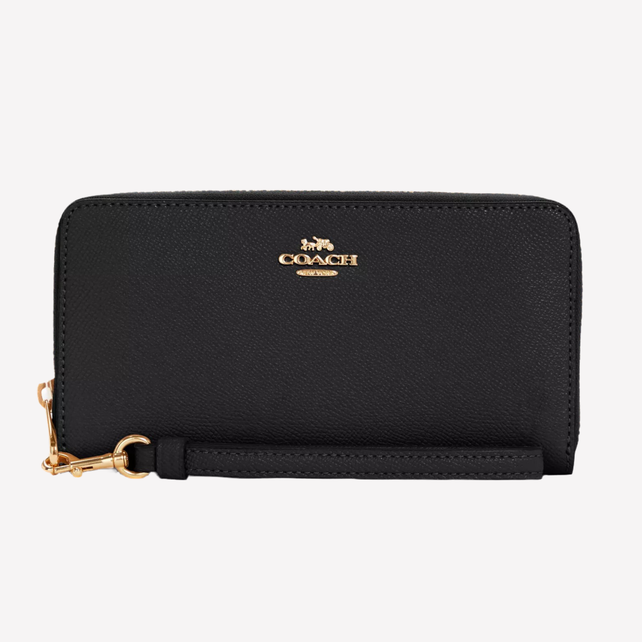 COACH Long Zip Around Wallet - Black