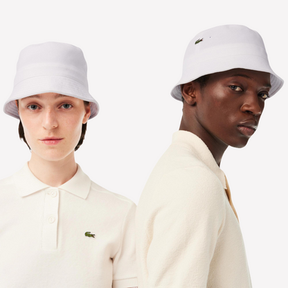 Lacoste Unisex Organic Cotton Bucket Hat - White