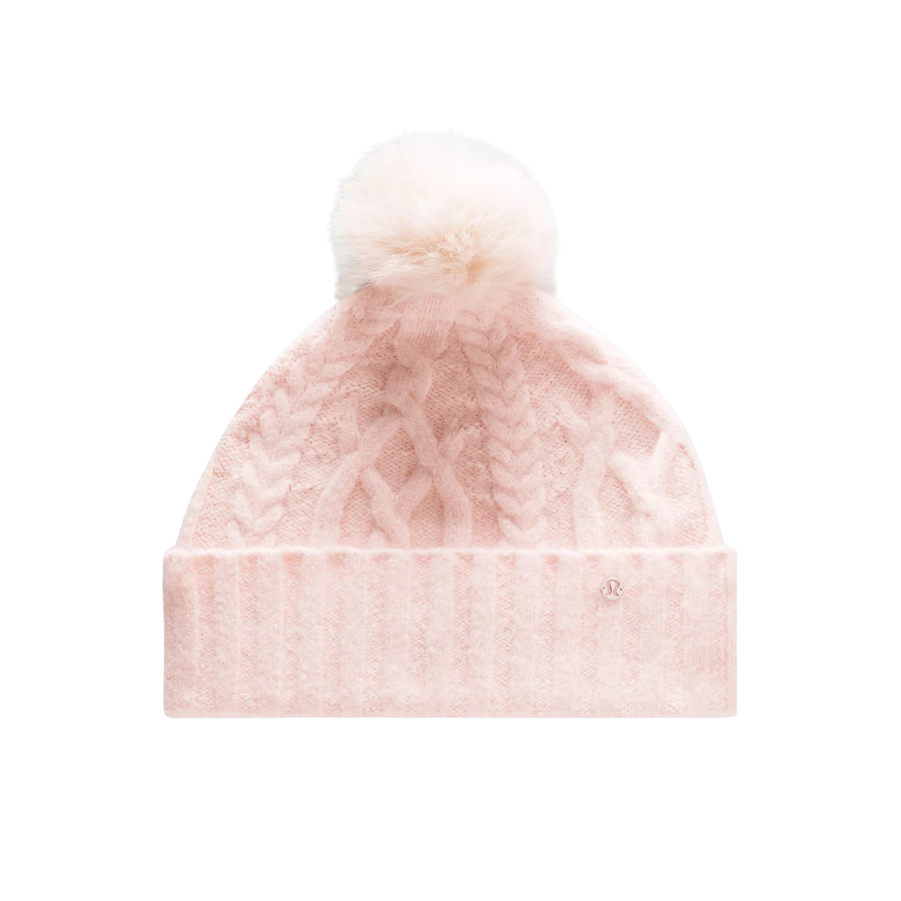 Lululemon Alpaca Wool-Blend Cable-Knit Pom Beanie - Heathered Blissful Pink
