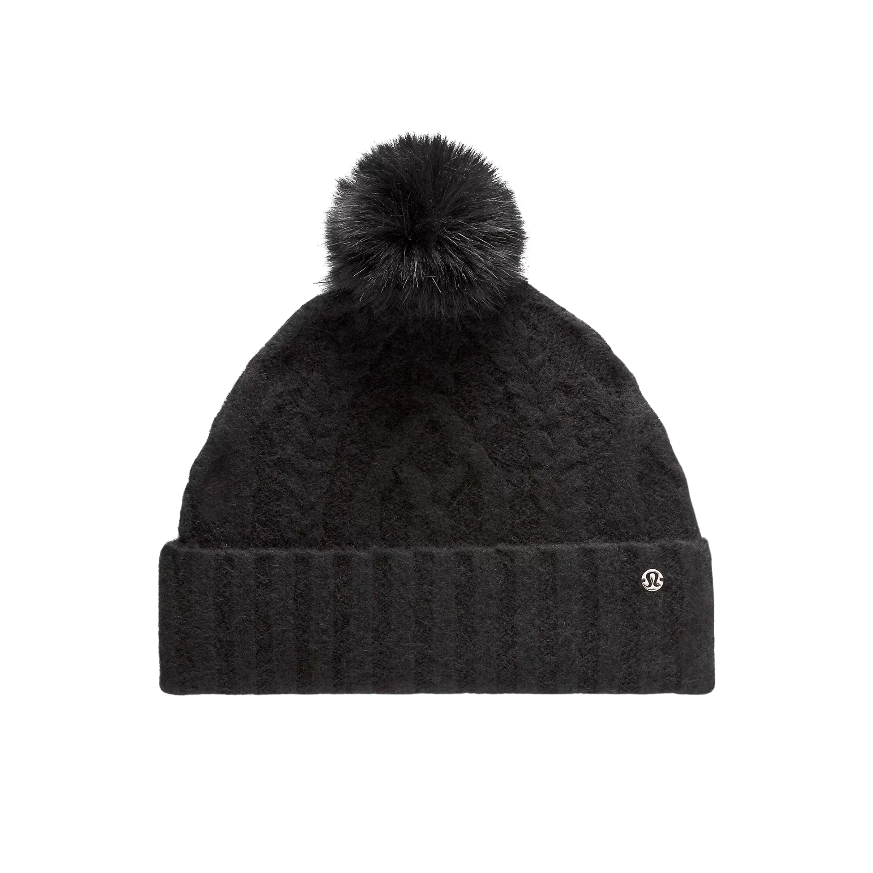 Lululemon Alpaca Wool-Blend Cable-Knit Pom Beanie - Black
