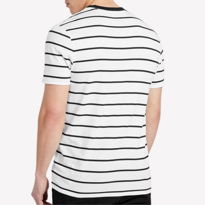 Guess Men Larry Striped Tee - White