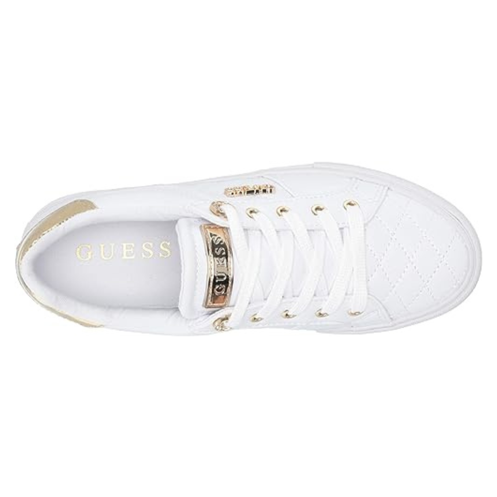 Guess white leather shoes shop
