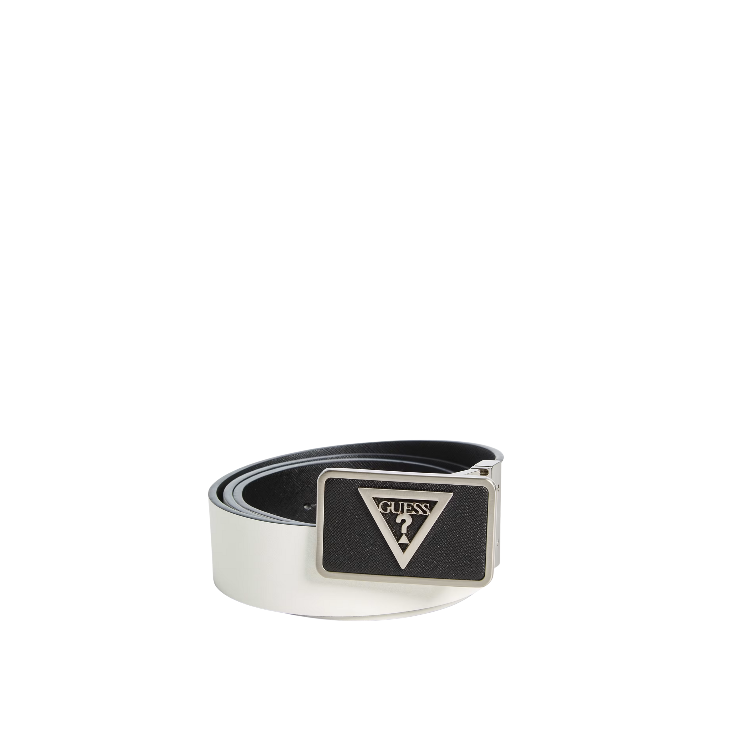 Guess Men Textured Plaque Buckle Belt - Gold