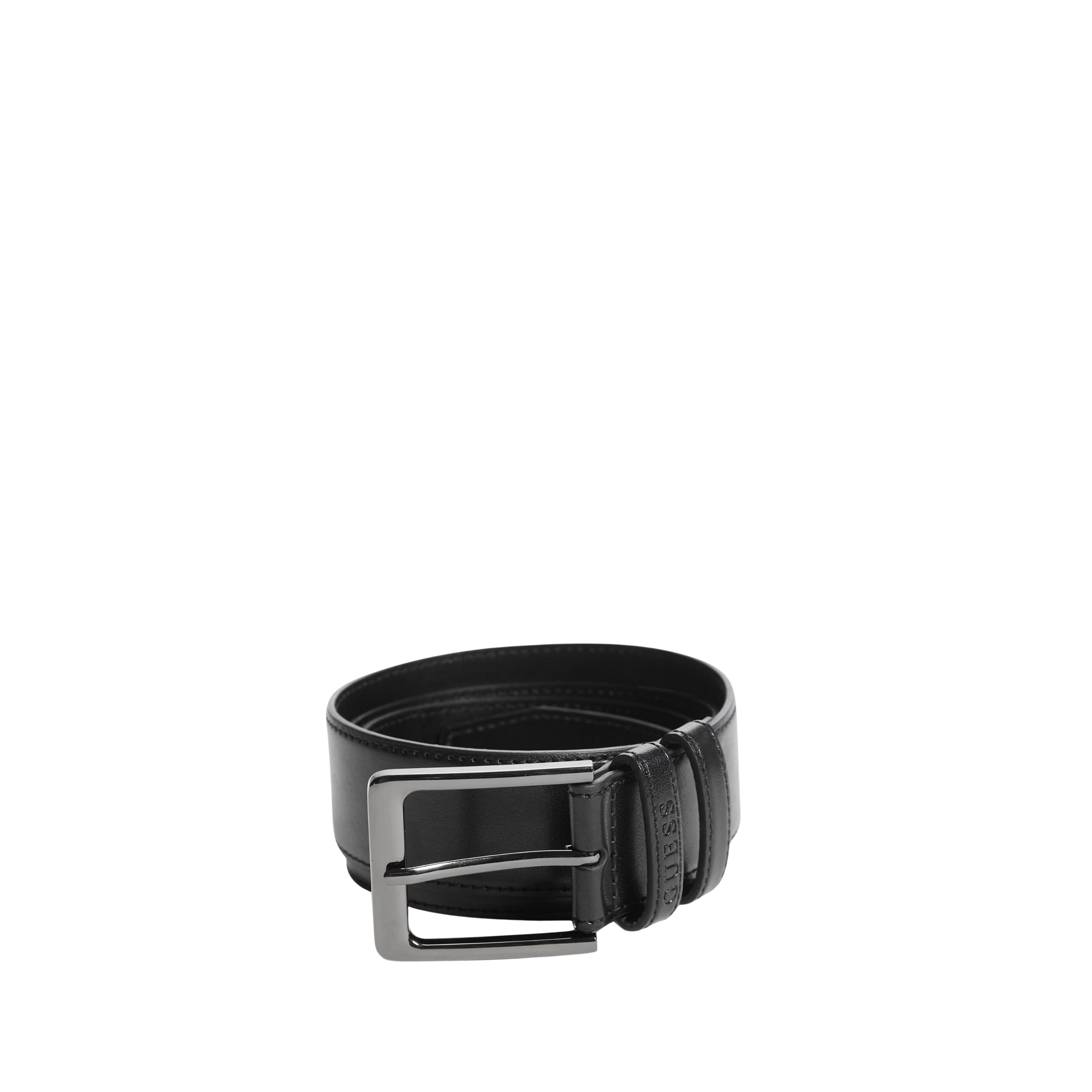 Guess Men Theo Faux-Leather Belt - Black
