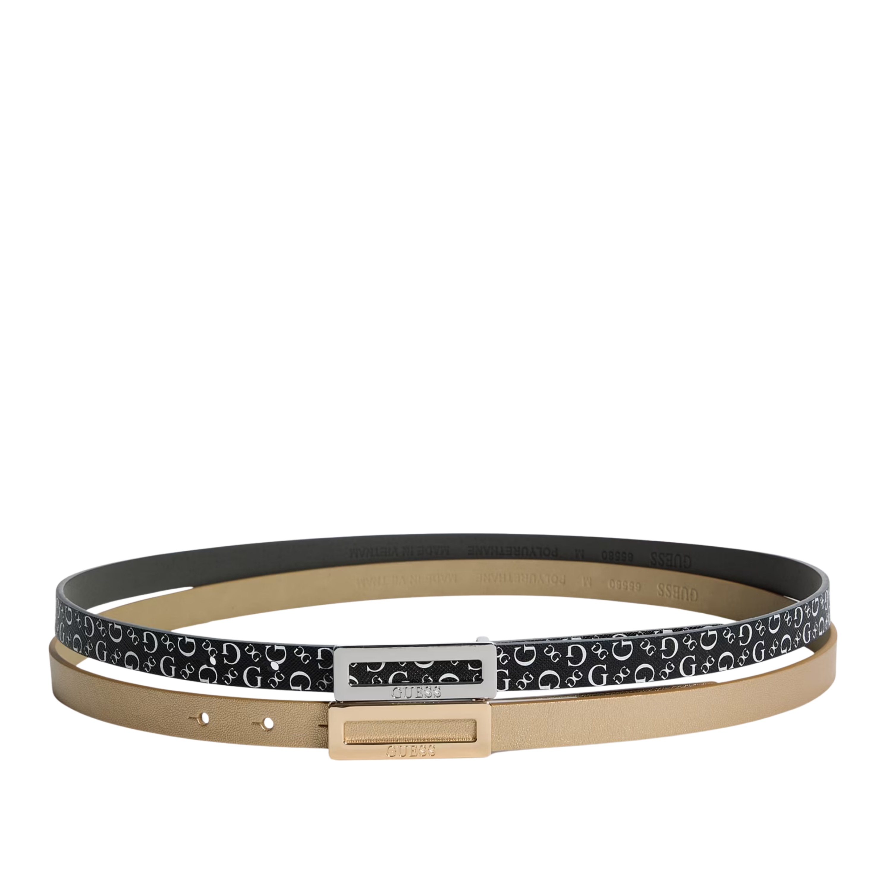 Guess Women Skinny Faux-Leather Belt 2 Pack - Multiple Colors