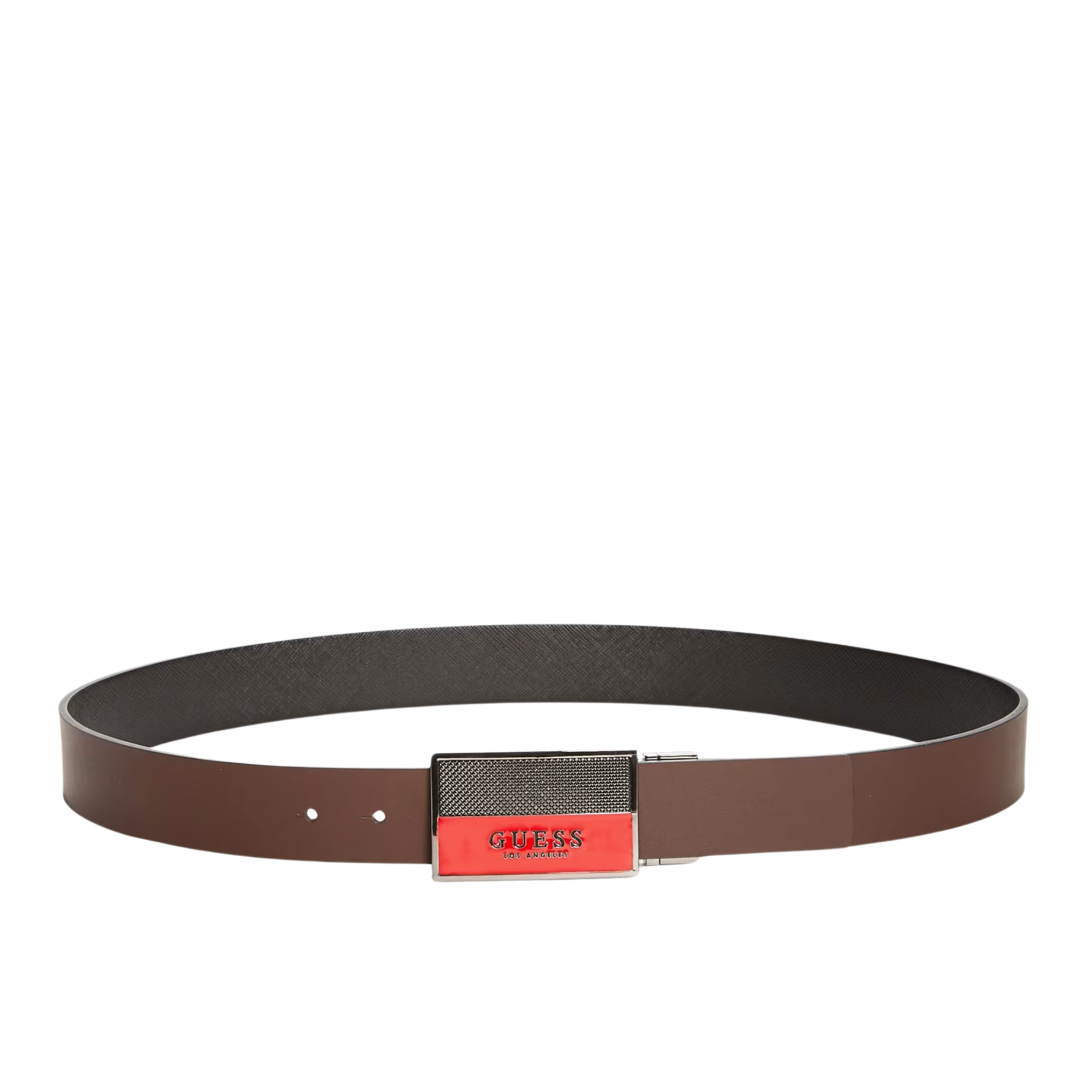 Guess Men Enamel Logo Plaque Belt - Black