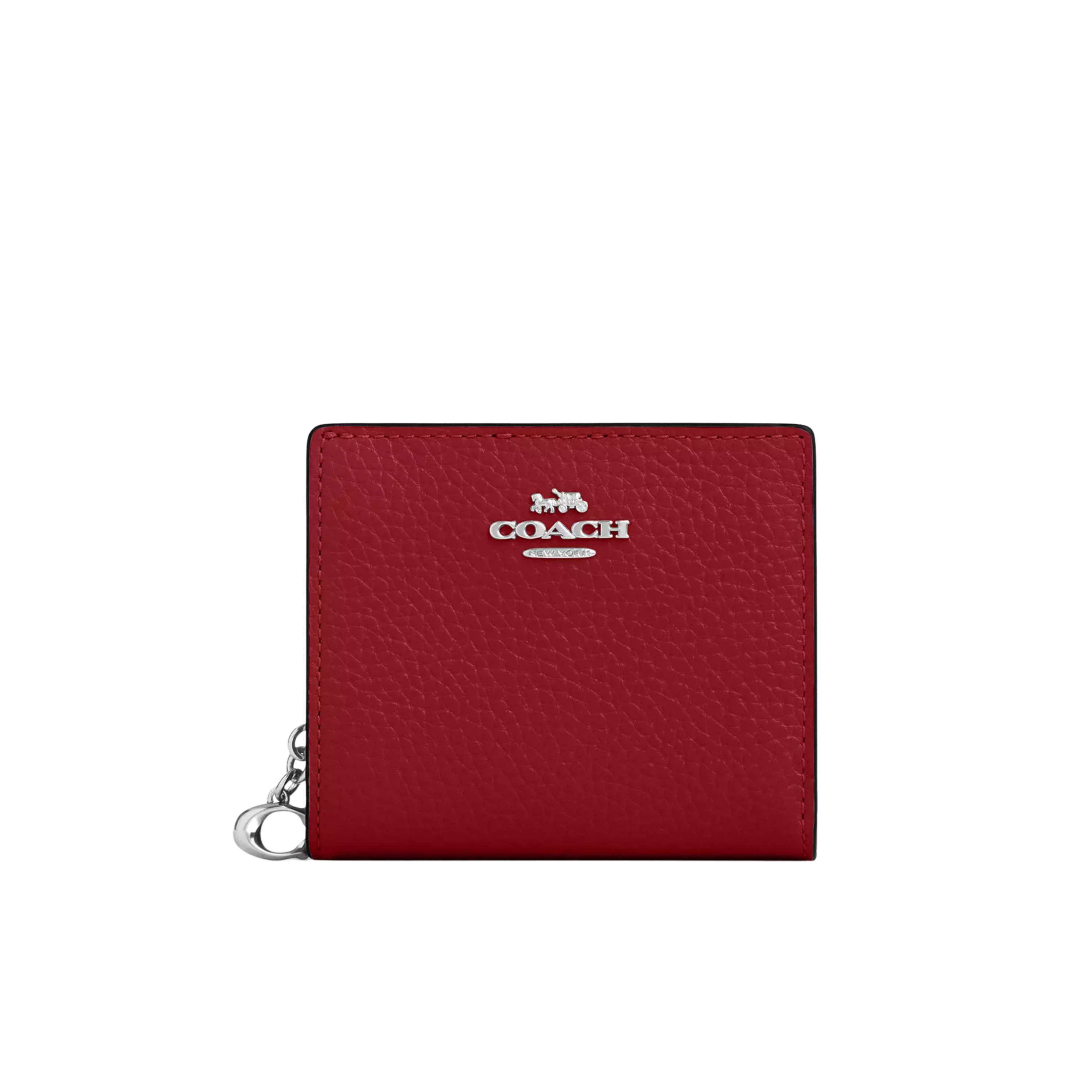 COACH Women Snap Wallet - Silver Dark Cardinal