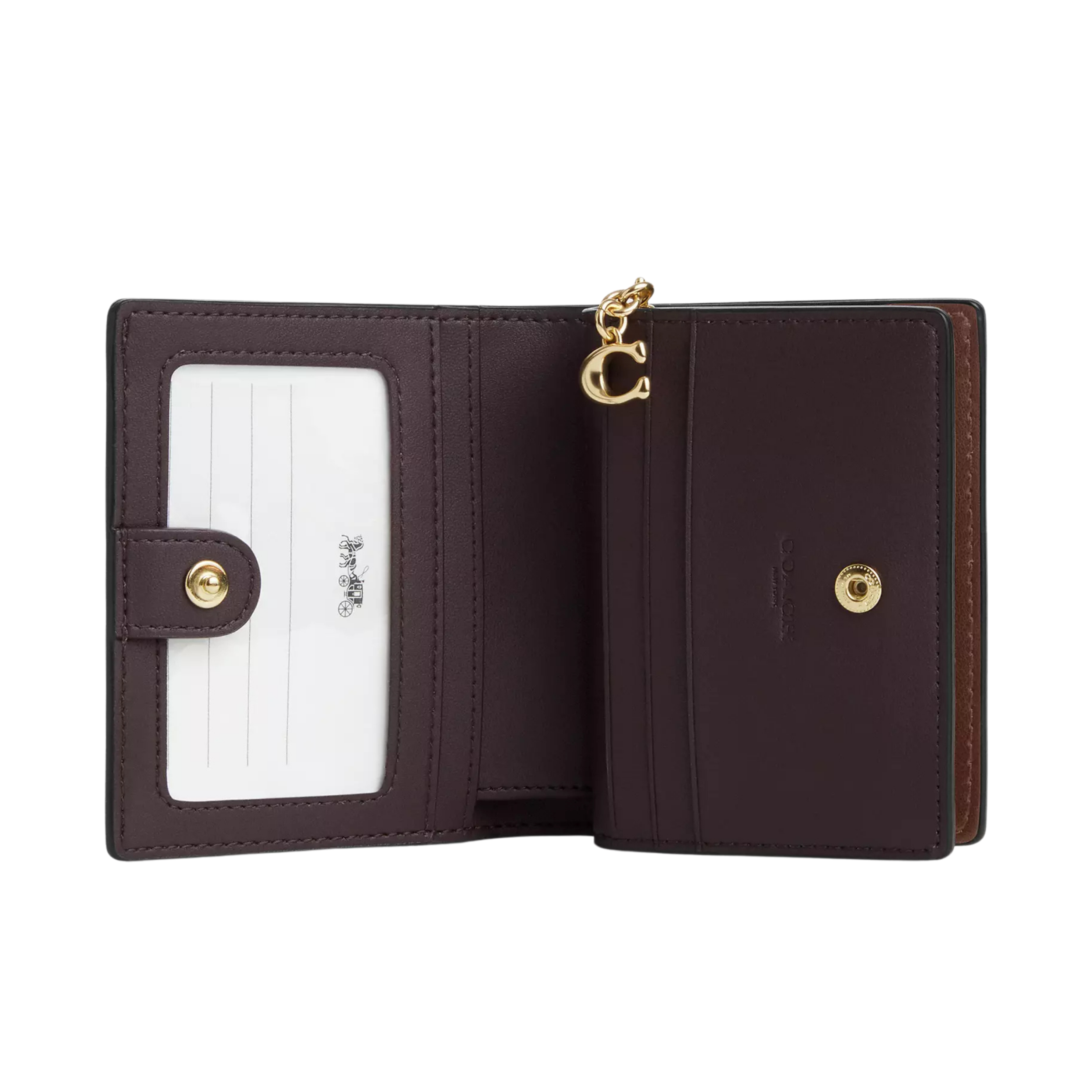 COACH Women Snap Wallet - Gold Tan Brown