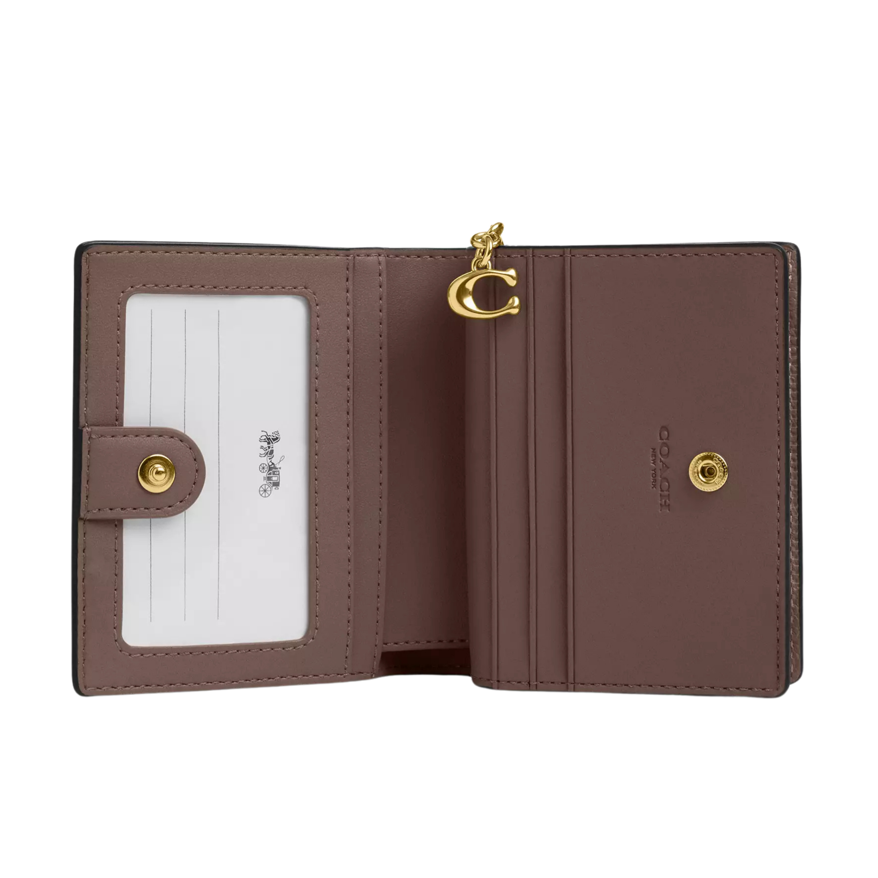 COACH Women Snap Wallet - Gold Dark Stone