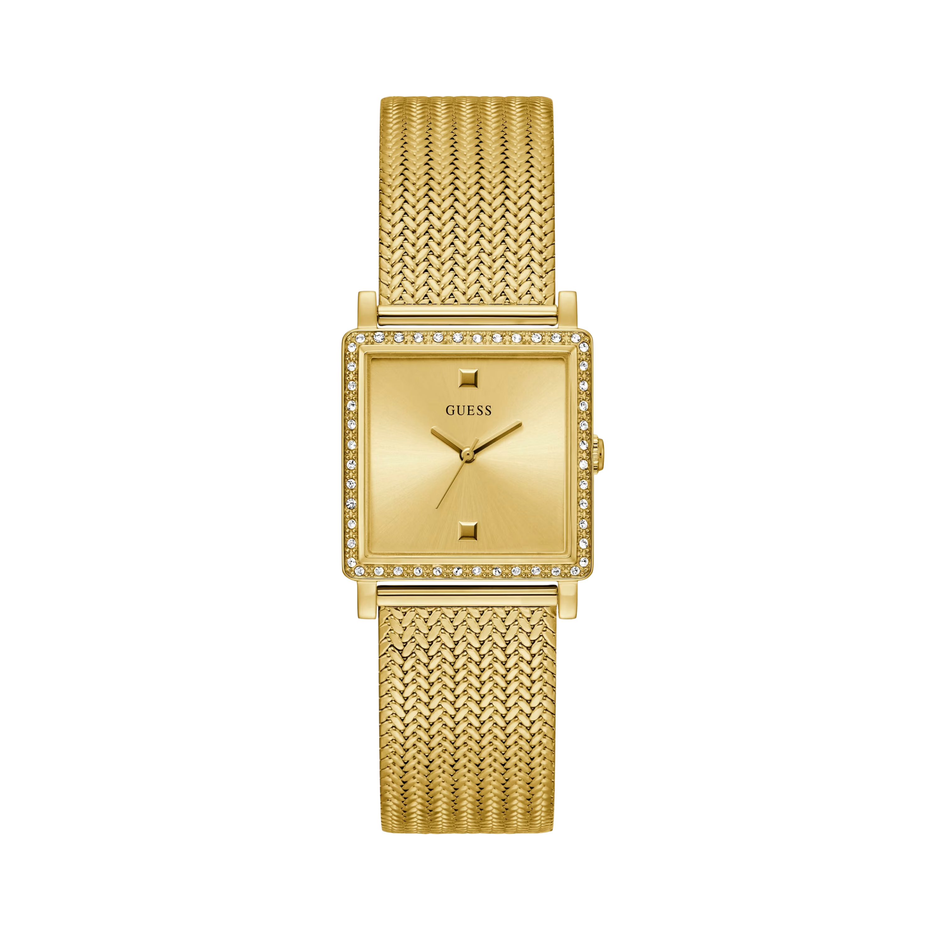 Guess Women Gold-Tone Square Analog Watch