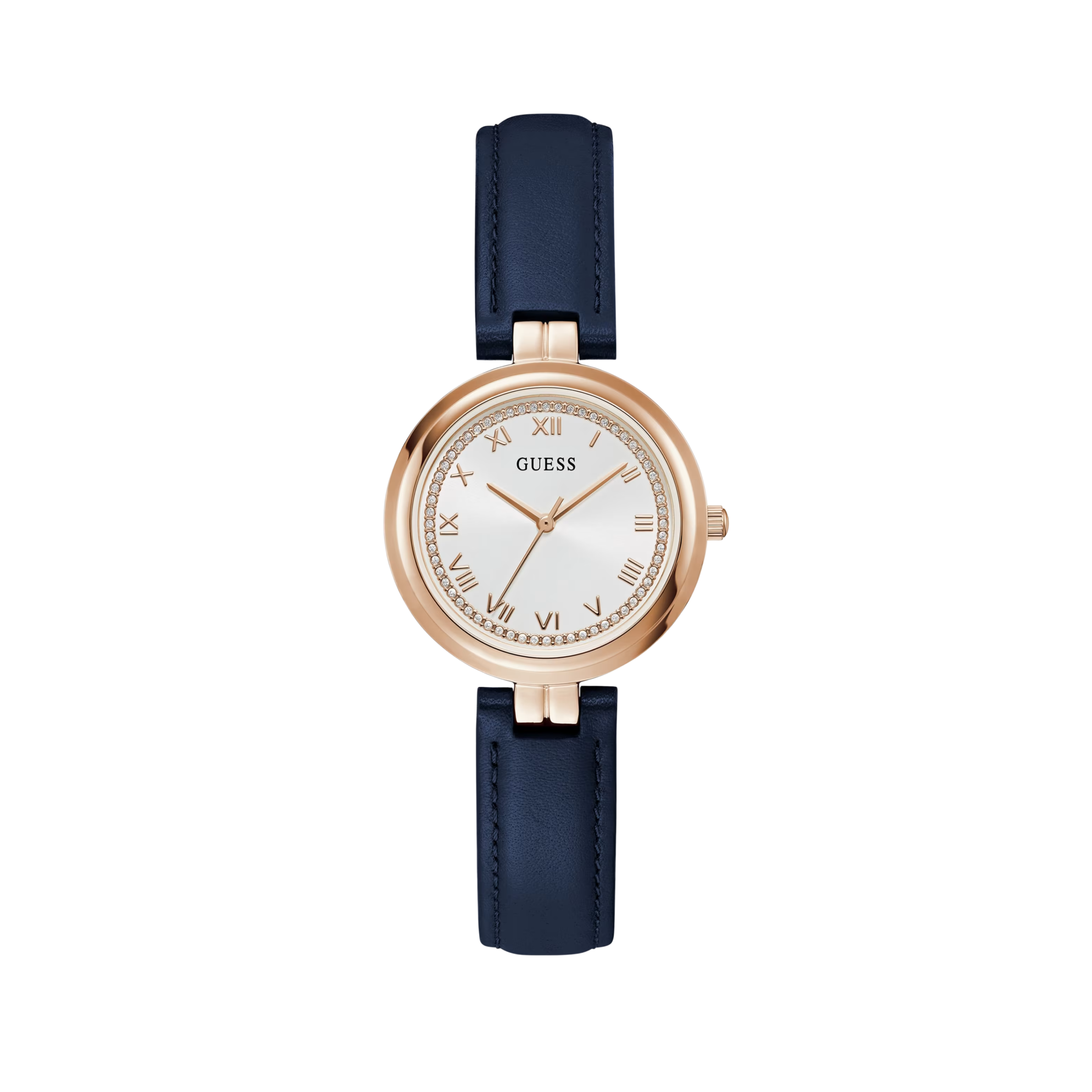 Guess Women Rose Gold-Tone Analog Leather Watch - Rose Gold