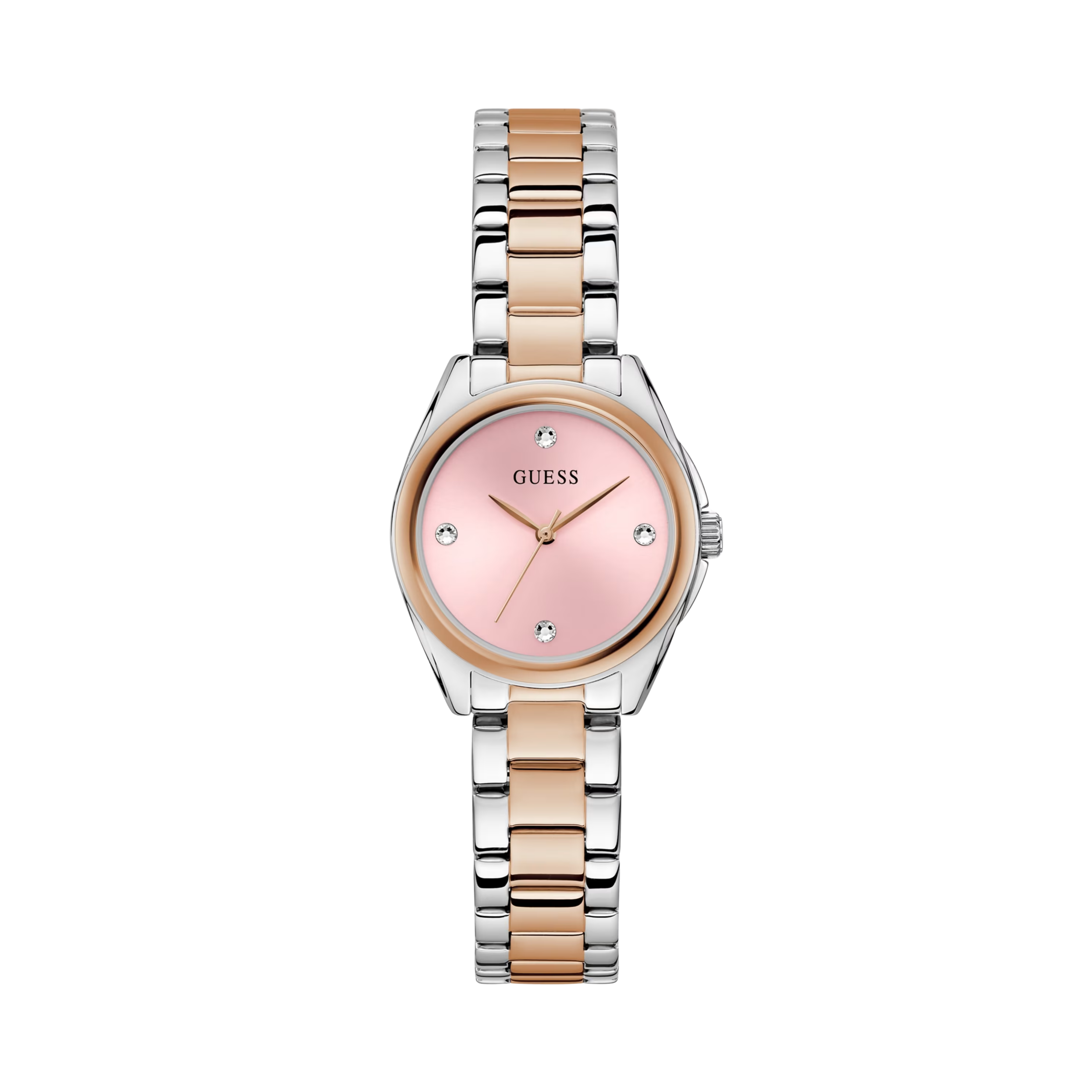 Guess Women Silver and Rose Gold-Tone Analog Watch - Silver Rosegold