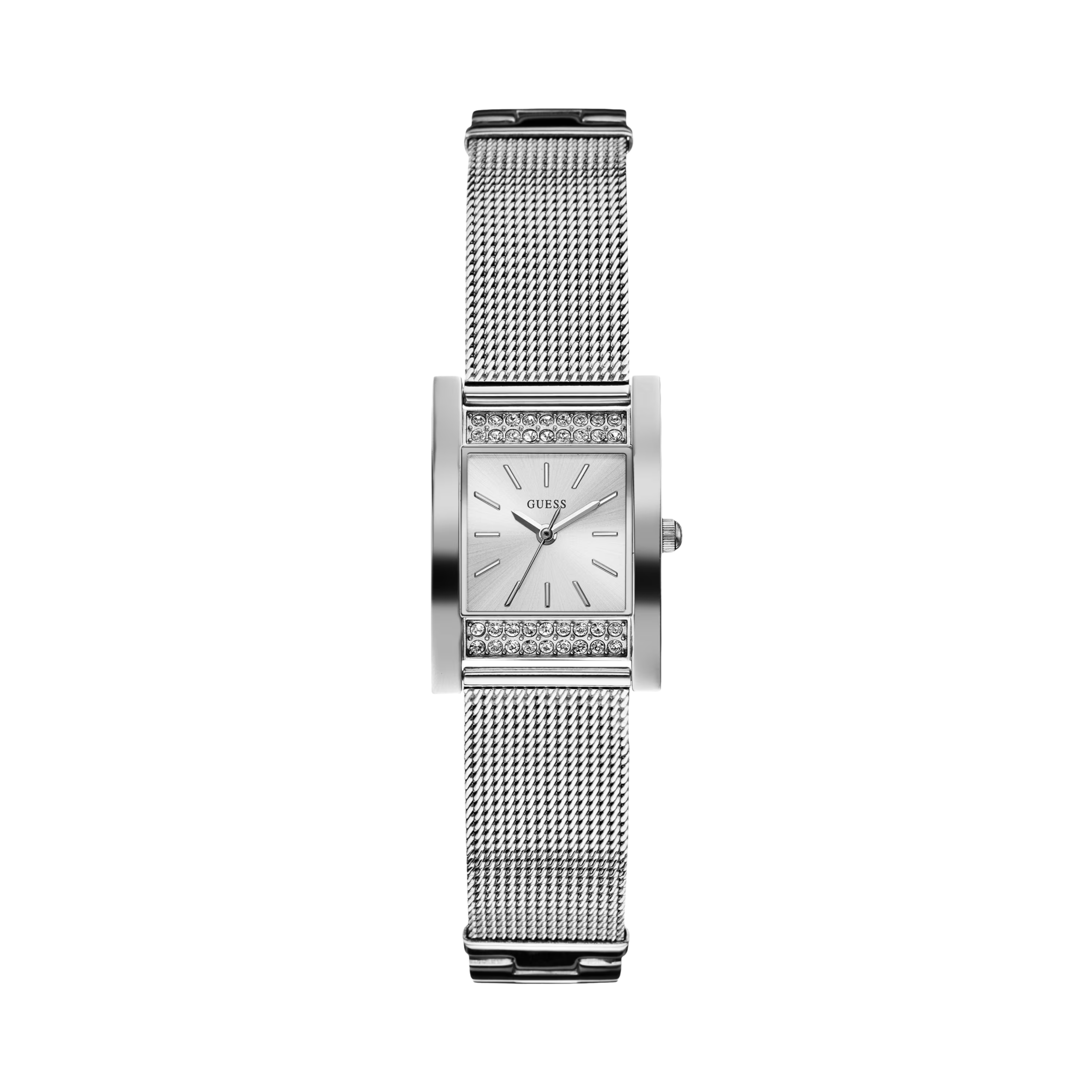 Guess Women Silver-Tone Mesh Analog Watch - Silver