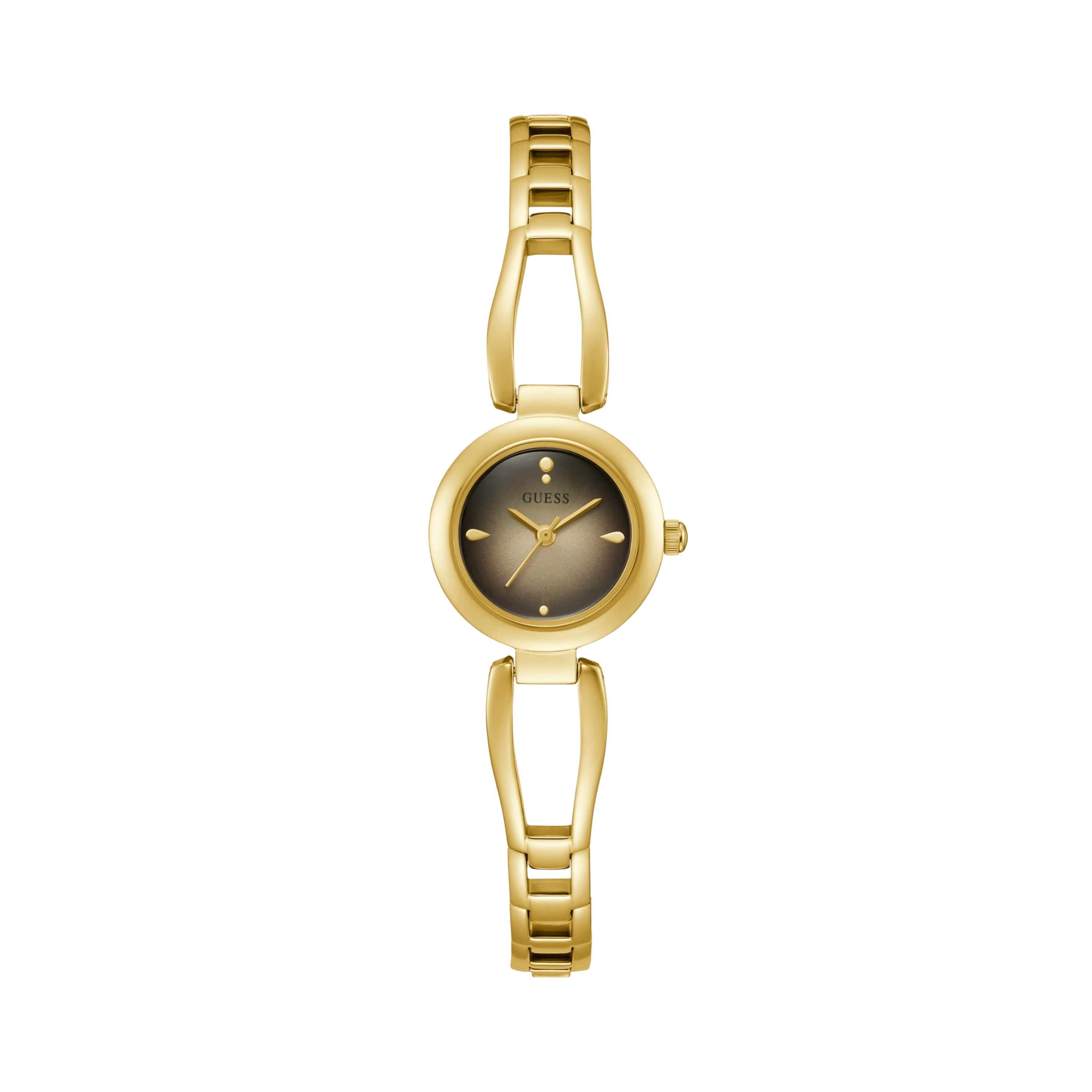 Guess Women Gold Tone Cutout Bracelet Analog Watch