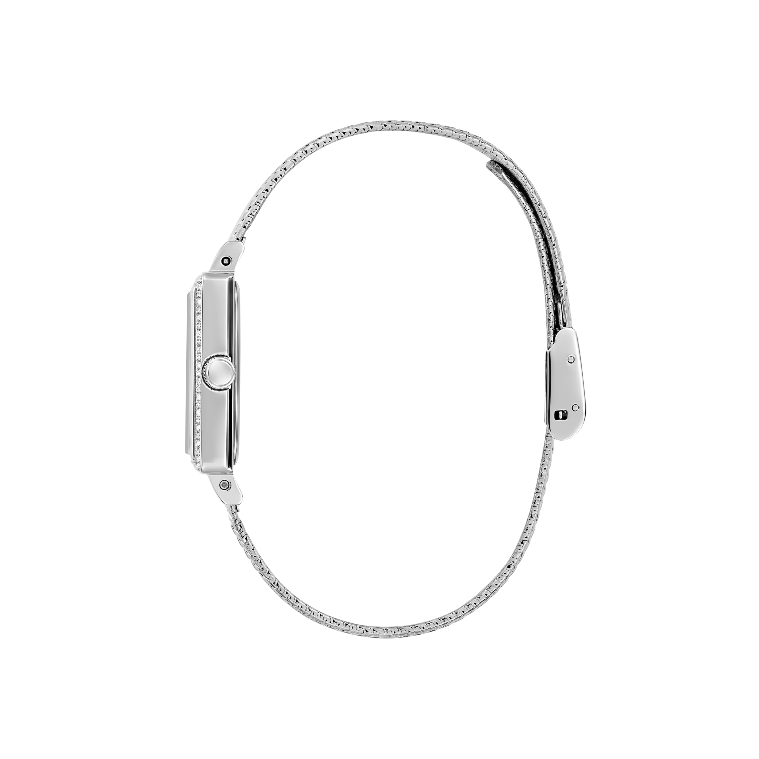 Guess Women Silver-Tone Mesh Analog Watch