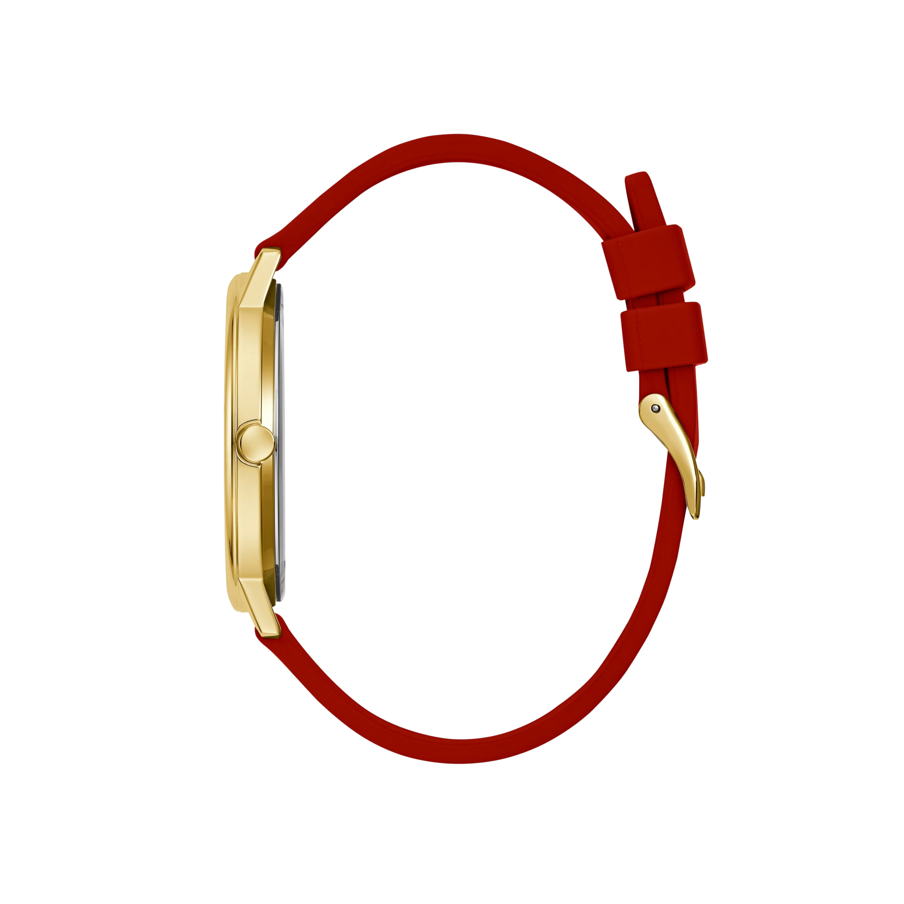 Guess Women  Gold-Tone And Red Analog Watch