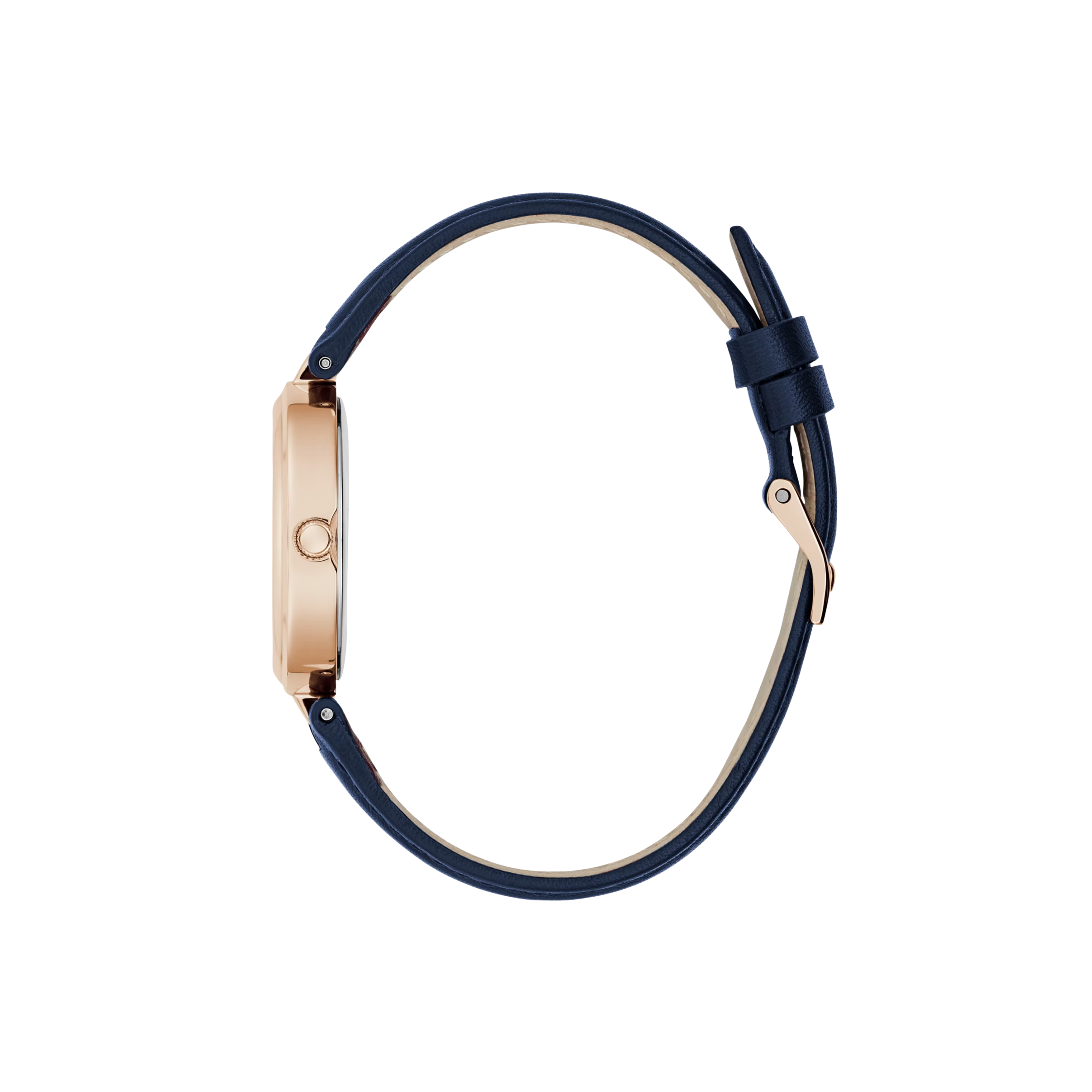 Guess Women Rose Gold-Tone Analog Leather Watch - Rose Gold