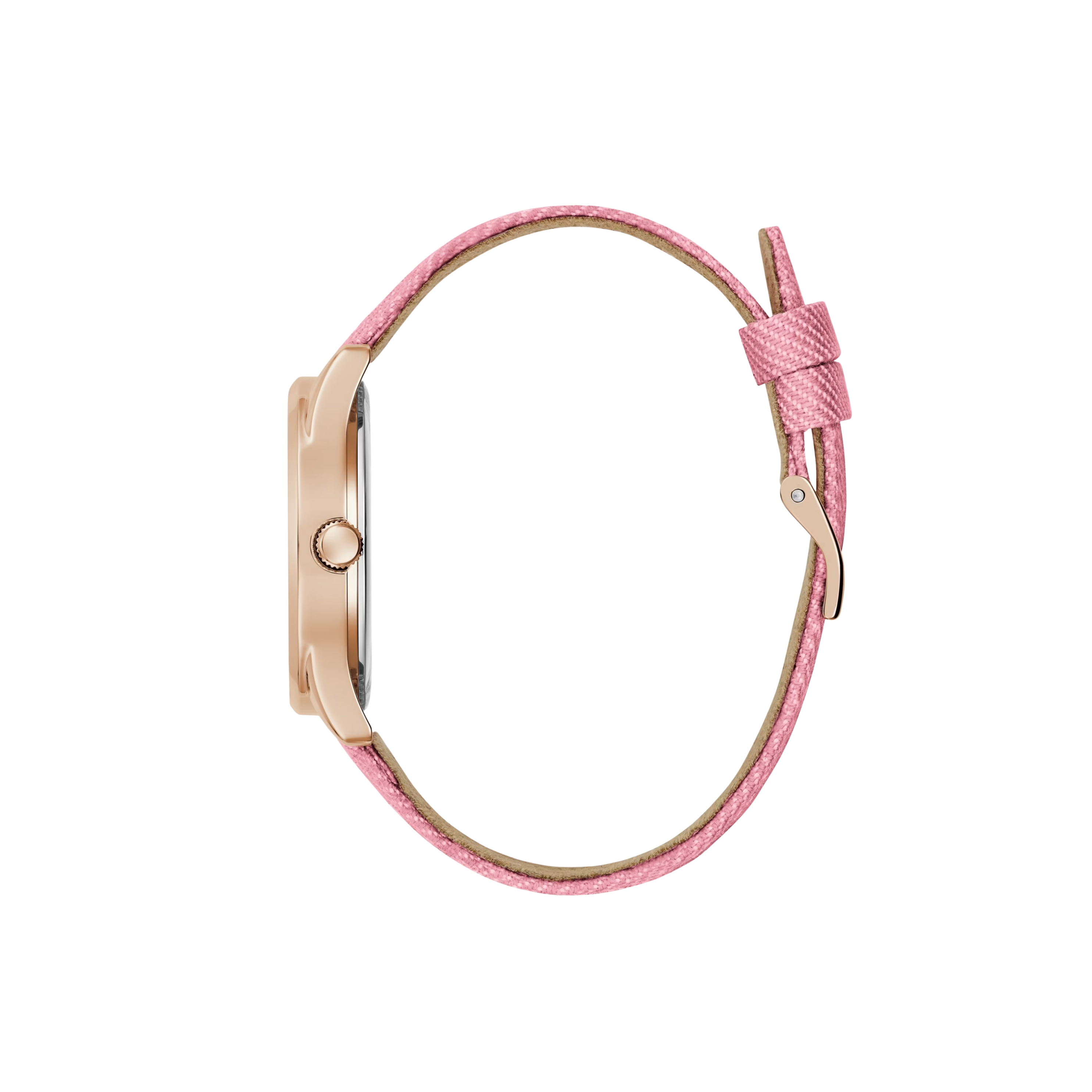 Guess Women Pink Hearts Gold-Tone Analog Watch - Pink