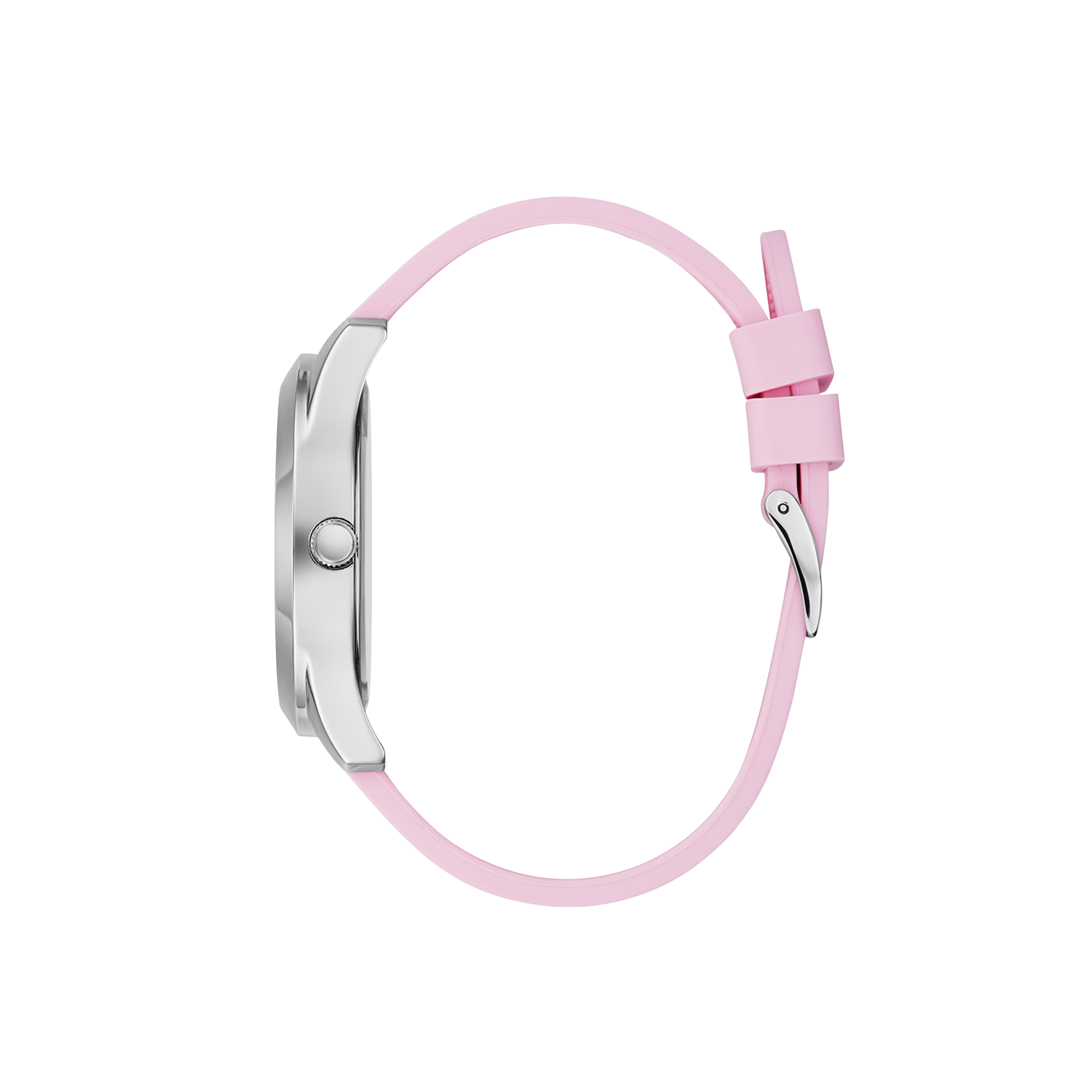 Guess Women Pink Rhinestone Silicone Watch