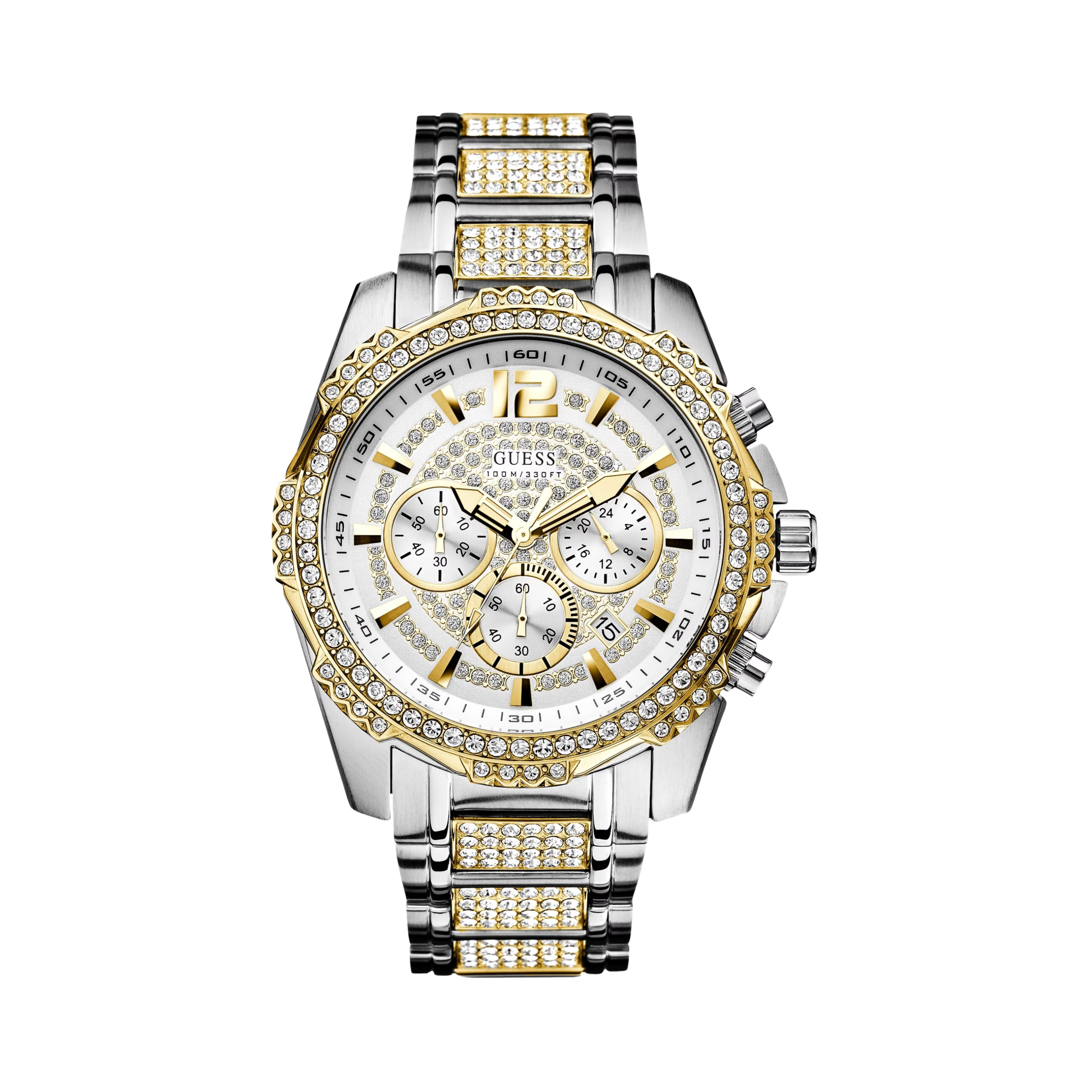 Guess Men Multi-Tone Multifunction Watch - Silver Gold