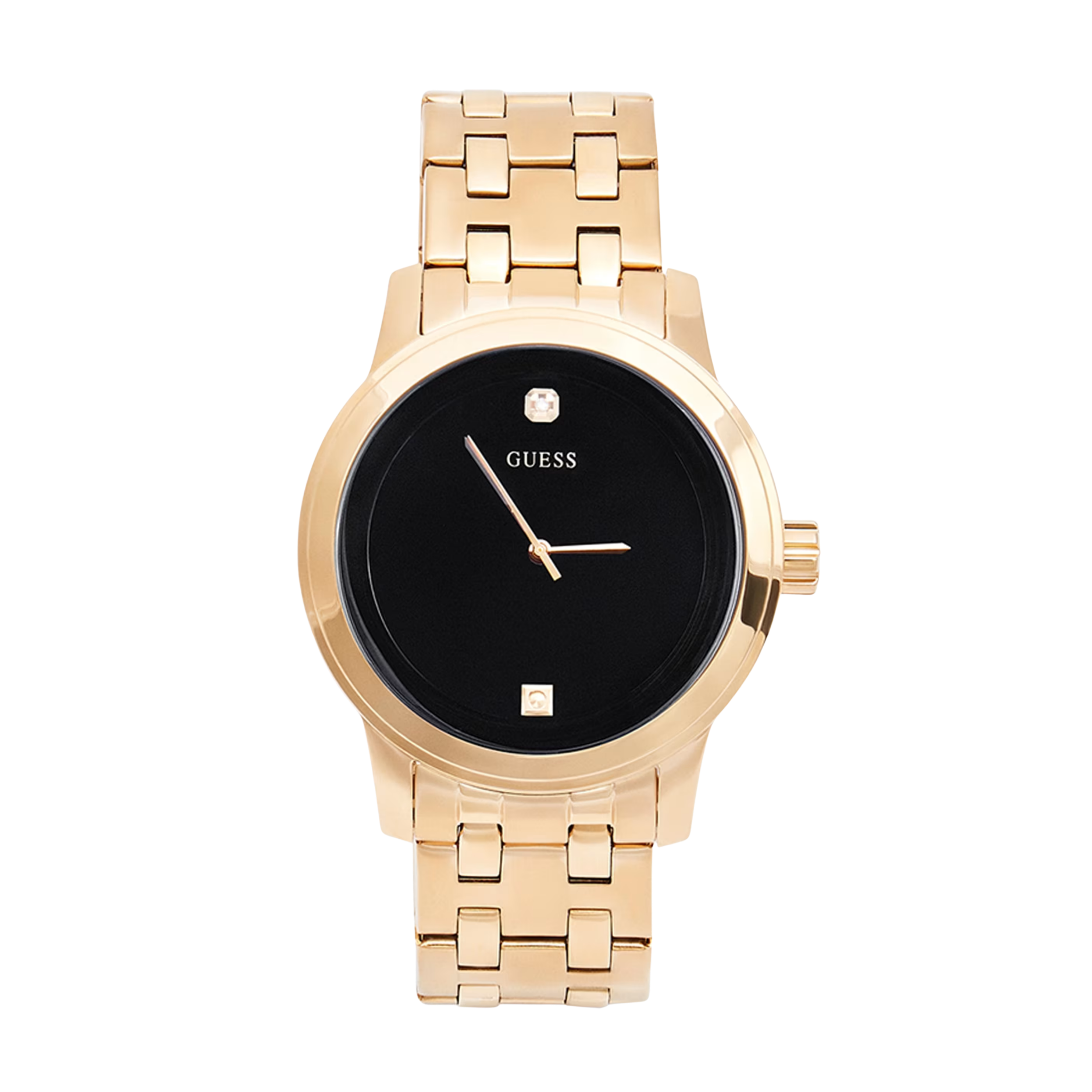 Guess Men Black and Gold-Tone Diamond Dress Watch - Gold