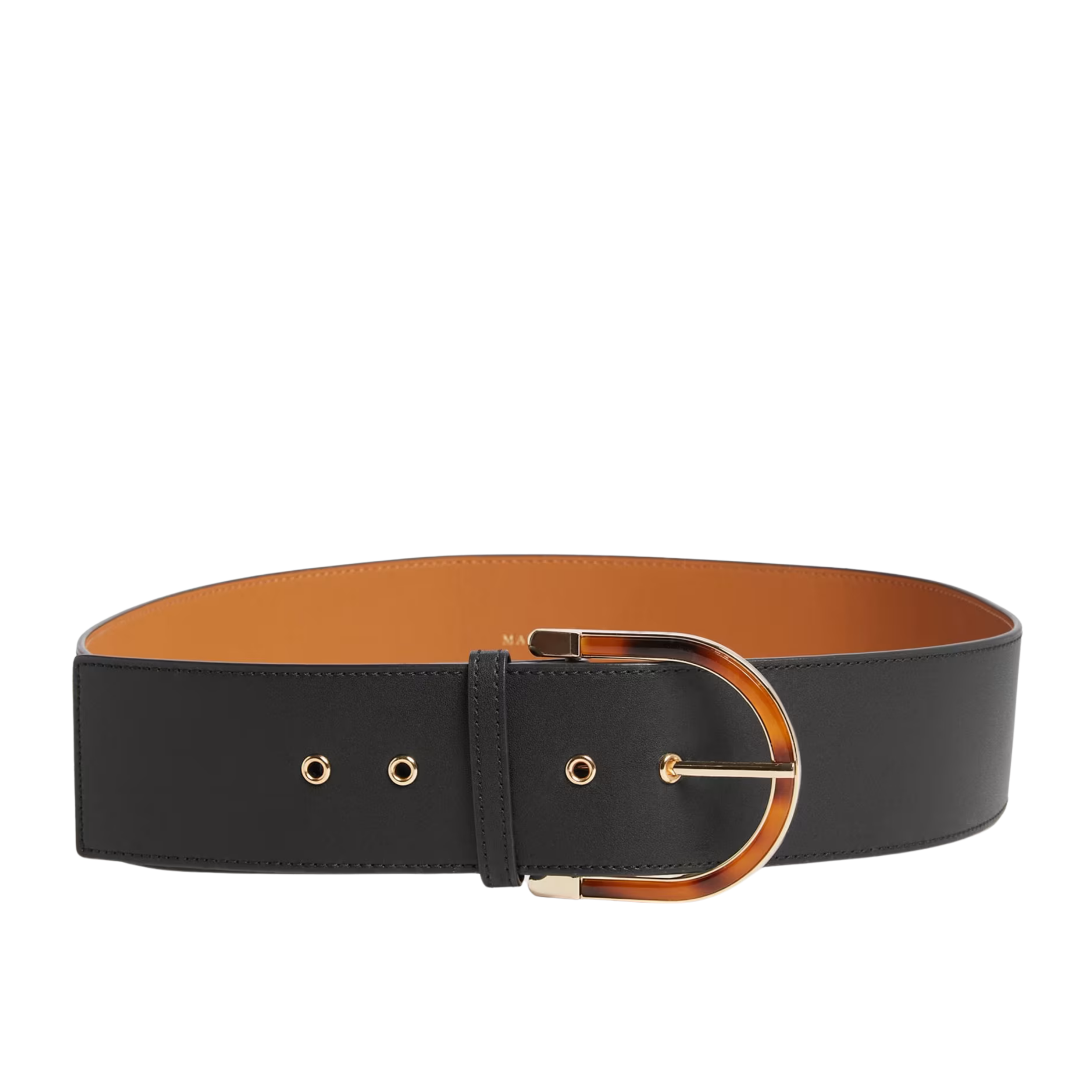 Guess Women Tortoiseshell Buckle Leather Belt - Black
