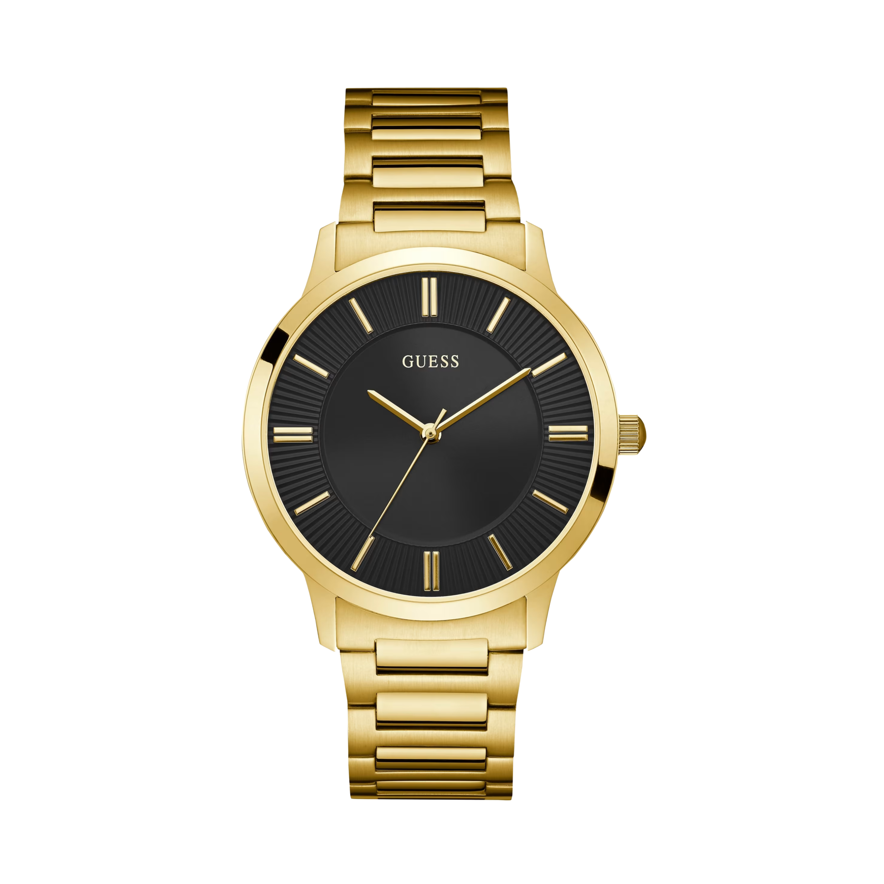 Guess Men Gold-Tone and Black Analog Watch